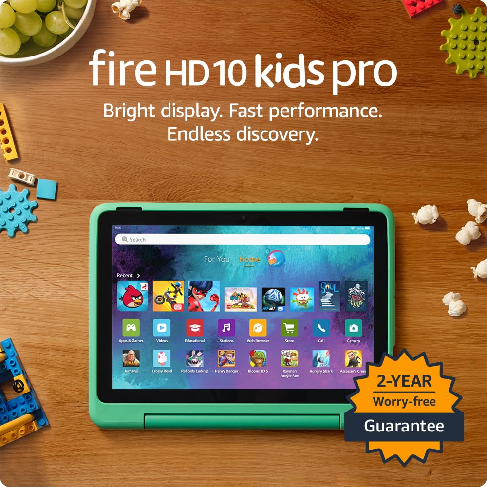 Amazon Fire HD 10 Kids Pro tablet (newest model) ages 6-12. Bright 10.1" HD screen, includes ad-free content, robust parental controls, 13-hr battery and slim case for older kids, 32 GB, Nebula