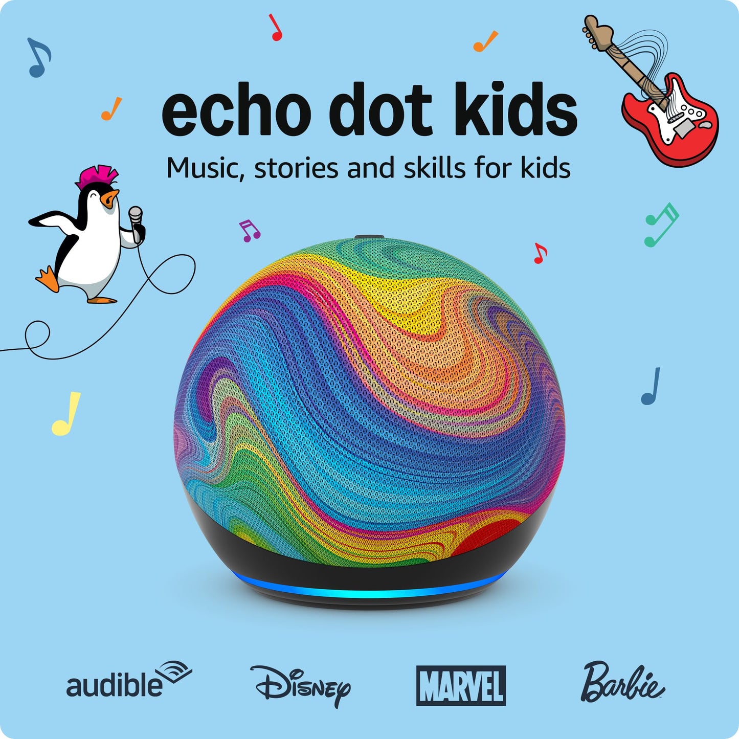 Amazon Echo Dot Kids (newest model) - Designed for kids, with Alexa+ Early Access, parental controls, Includes 1 Year of Amazon Kids+, Stardust