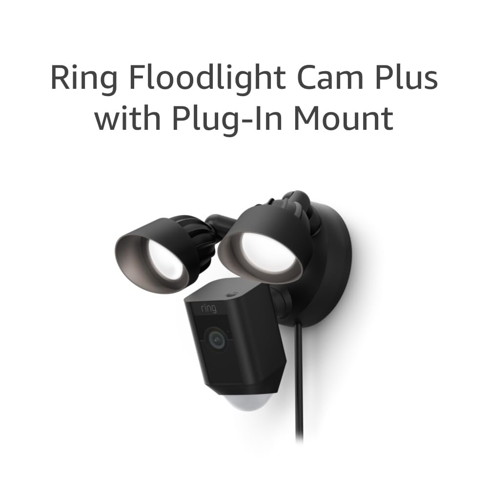 Ring Floodlight Cam Wired Plus — Outdoor home or business security with motion-activated 1080p HD video and floodlights, (2021 release) White