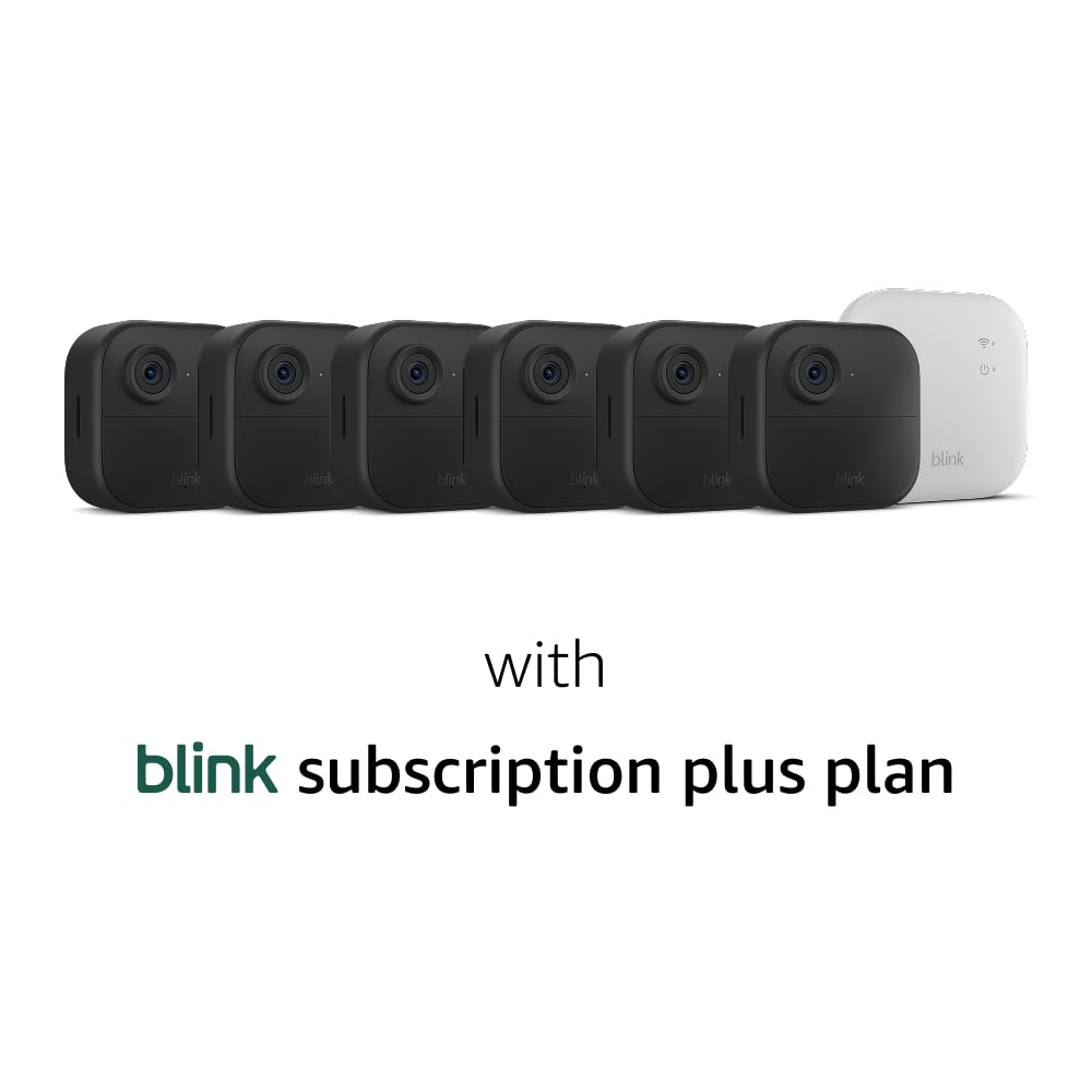 Blink Outdoor 4 XR – two-year battery wireless camera with 4x security coverage, 1000 ft open-air range or 400 ft with typical use — 4 camera system.