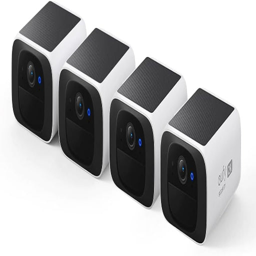 eufy Security S220 SoloCam 4-Cam Pack, Solar Charging, Wireless Outdoor Camera, Continuous Power, 2K Resolution, Day and Night Clarity, 2.4 GHz Wi-Fi, No Monthly Fee