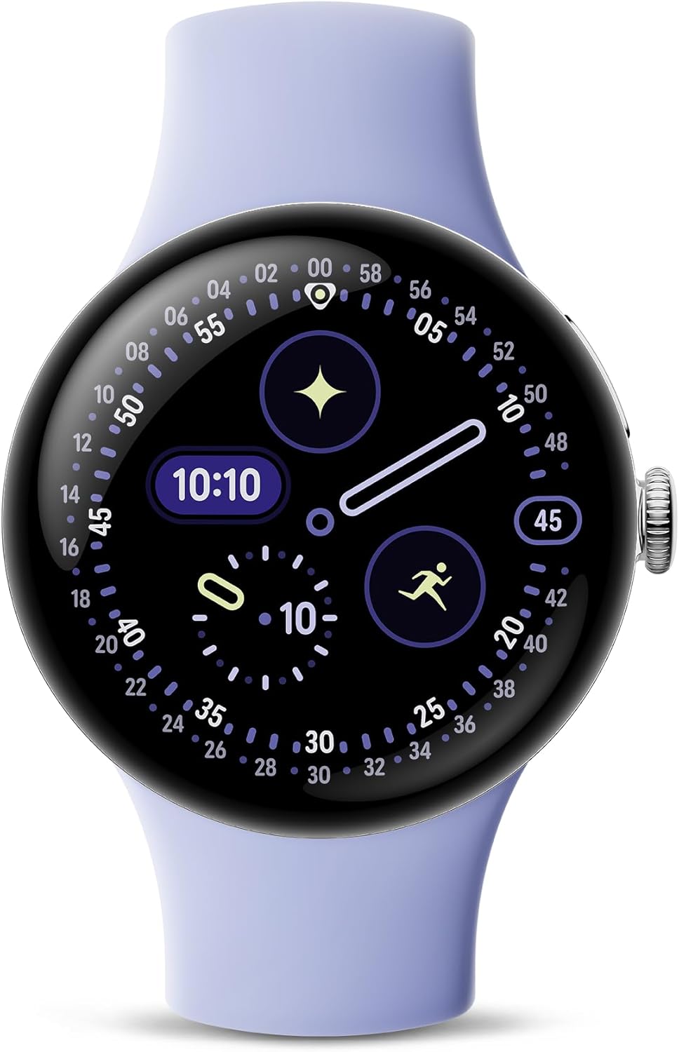 Google Pixel Watch 4 (41mm) - Android Smartwatch - Heart Rate and Sleep Tracking - 30-Hour Battery - Fitness Tracking - Google AI - Polished Silver Aluminum Case - Iris Active Band - LTE (2025 Model)