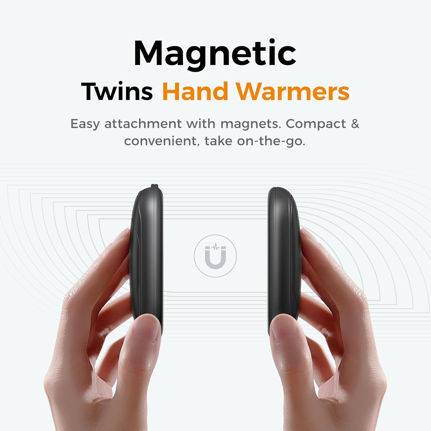 OCOOPA Magnetic Hand Warmers Rechargeable 2 Pack, Electric Handwarmers, Smart Heating UL Certified, 3-Settings,Portable Heater, Ultra Slim Pocket, Hunting Essentials, Gifts for Christmas Men, UT3 Lite