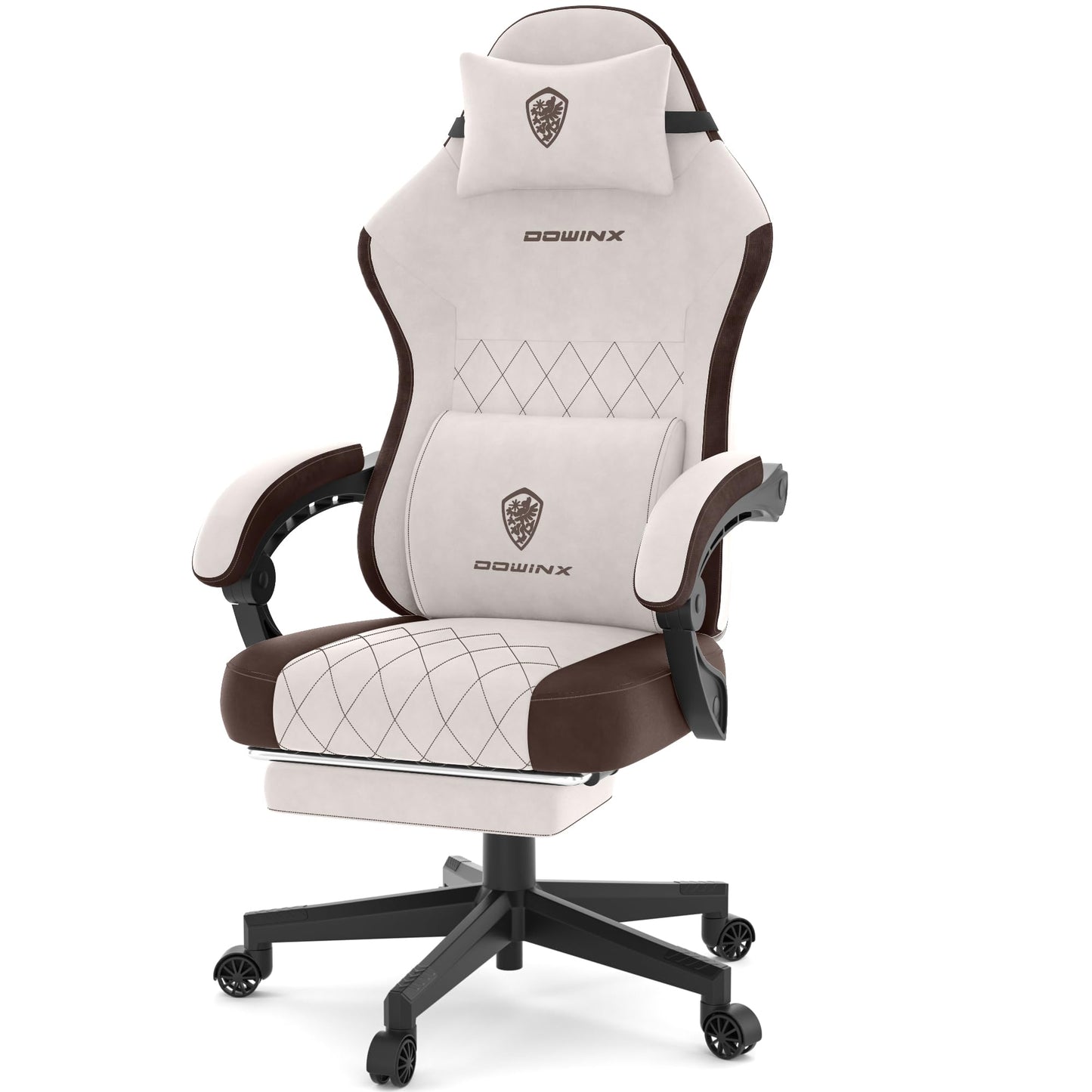 Dowinx Gaming Chair, Fabric Gaming Chairs for Adults with Pocket Spring Cushions and Lumbar Support, Ergonomic Massage Computer Chair with Footrest for Big and Tall, Aqua