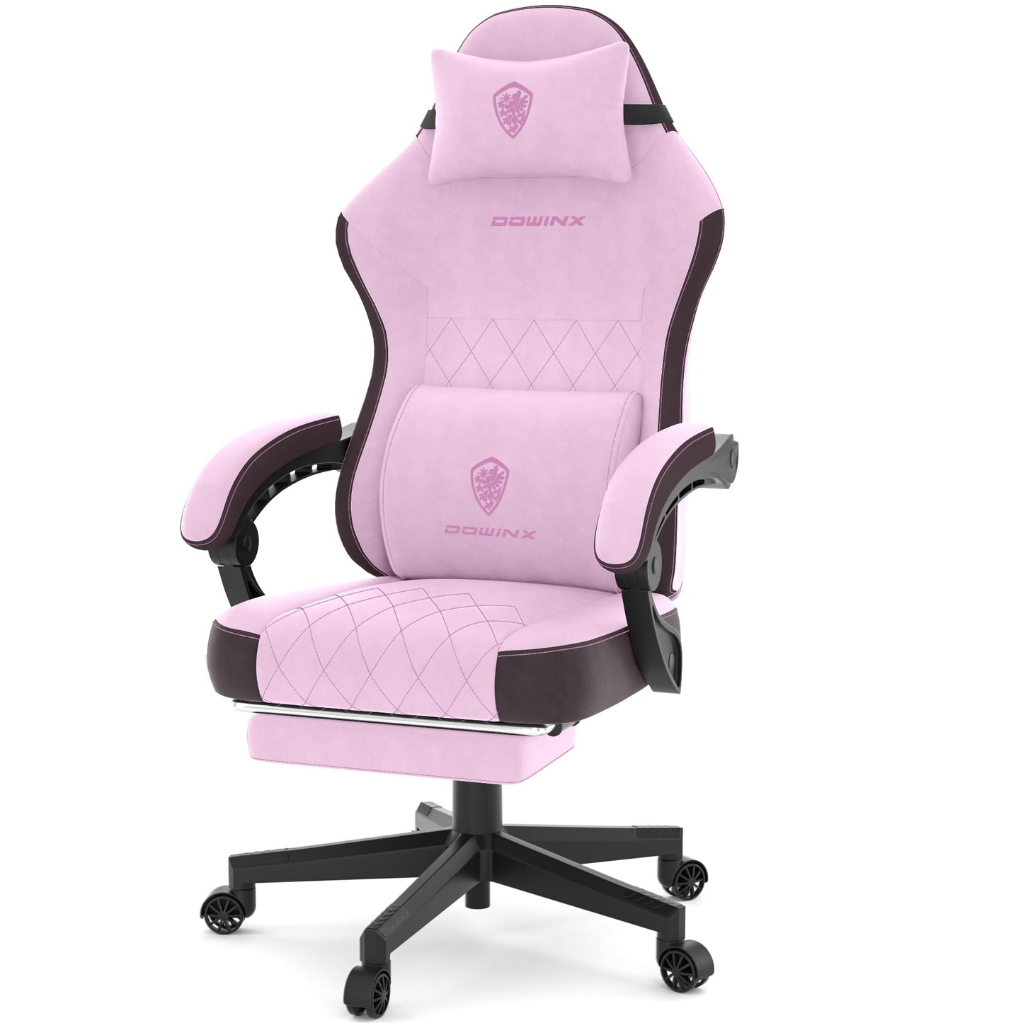 Dowinx Gaming Chair, Fabric Gaming Chairs for Adults with Pocket Spring Cushions and Lumbar Support, Ergonomic Massage Computer Chair with Footrest for Big and Tall, Aqua