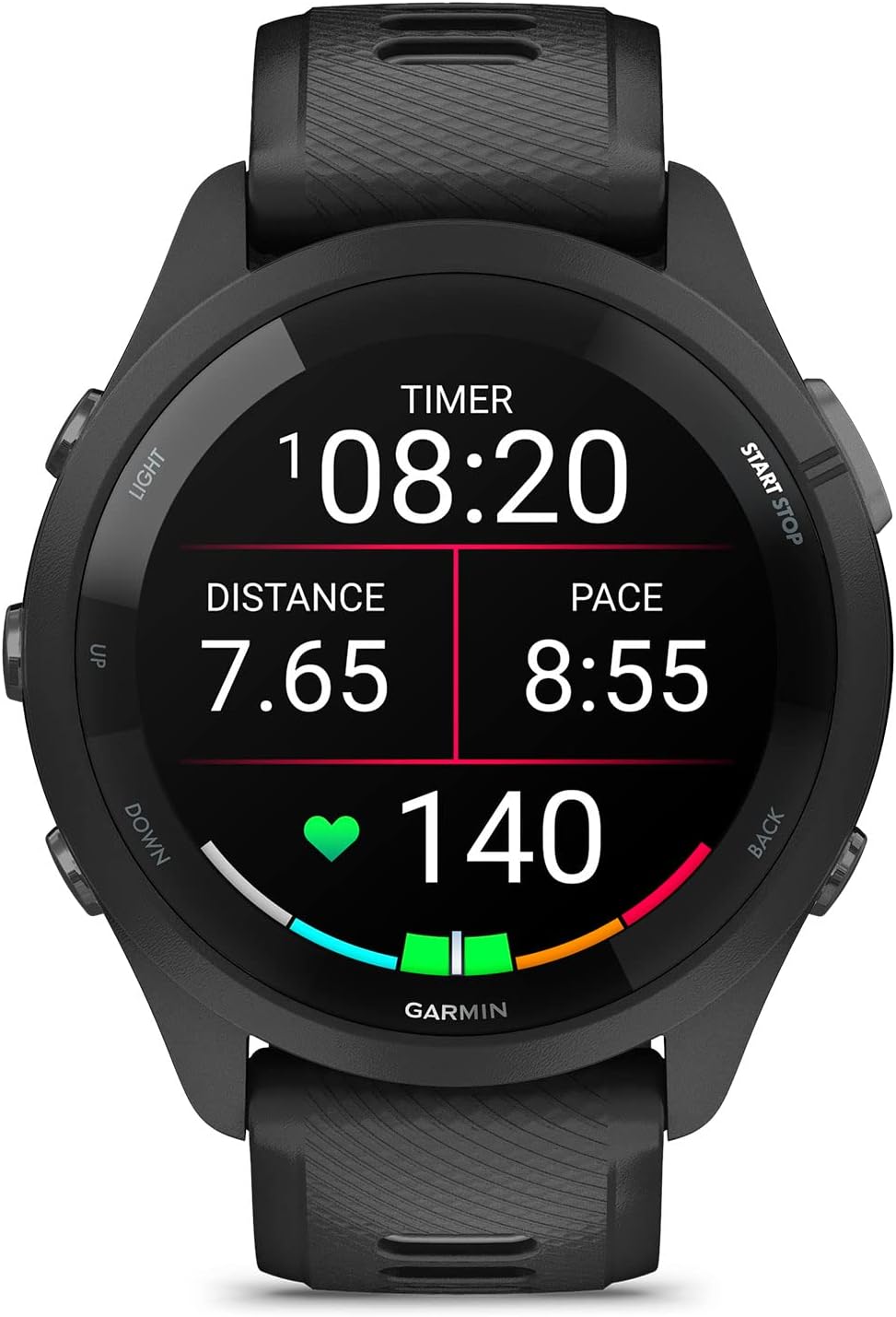 Garmin Forerunner 265 Running Smartwatch, Colorful AMOLED Display, Training Metrics and Recovery Insights, Black and Powder Gray
