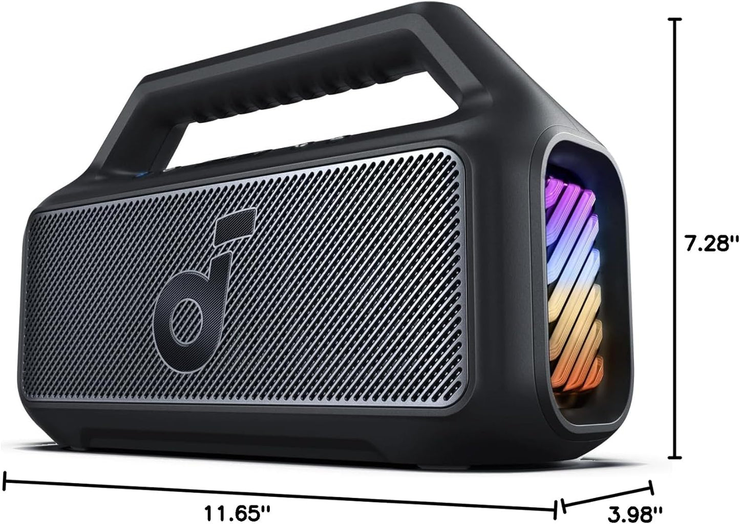 soundcore Boom 2 By Anker, Outdoor Speaker, 80W, Subwoofer, BassUp 2.0, 24H Playtime, IPX7 Waterproof, Floatable, RGB Lights, USB-C, Custom EQ, Bluetooth 5.3, Portable for Camping, Beach, and Backyard
