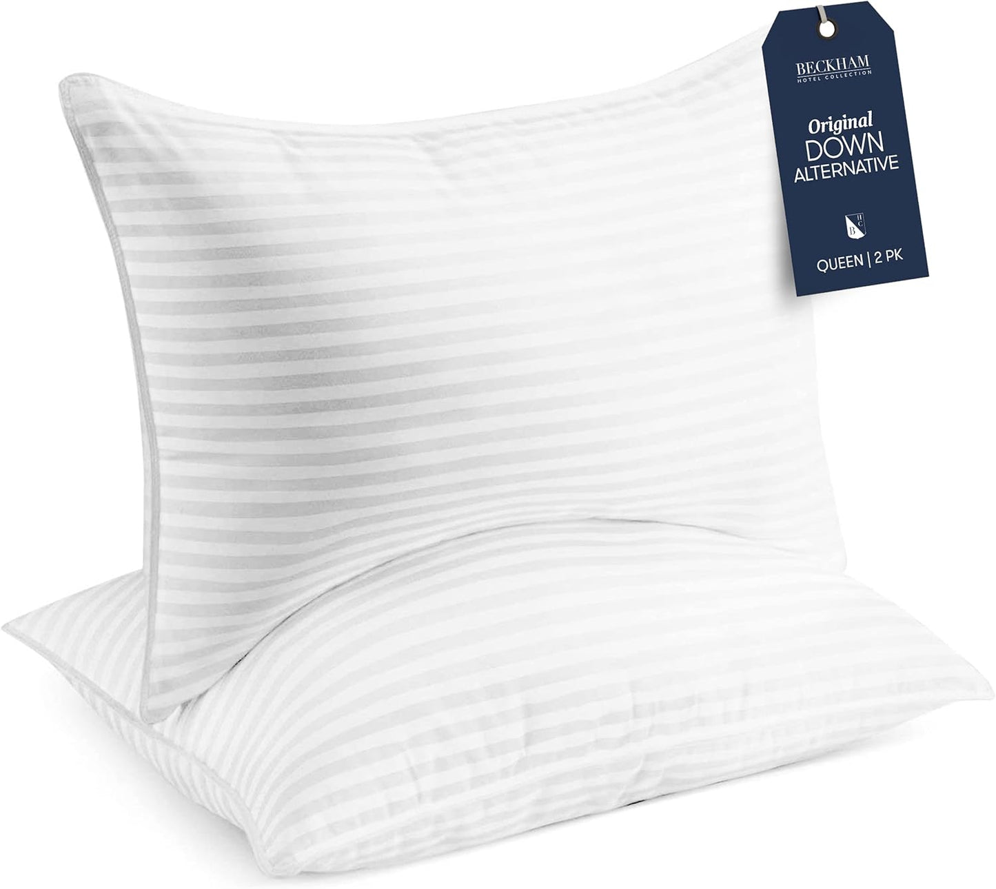 Beckham Hotel Collection Bed Pillows Standard/Queen Size Set of 2 - Original Soft Down Alternative Pillow for Sleeping - Soft Support for Back, Stomach or Side Sleepers