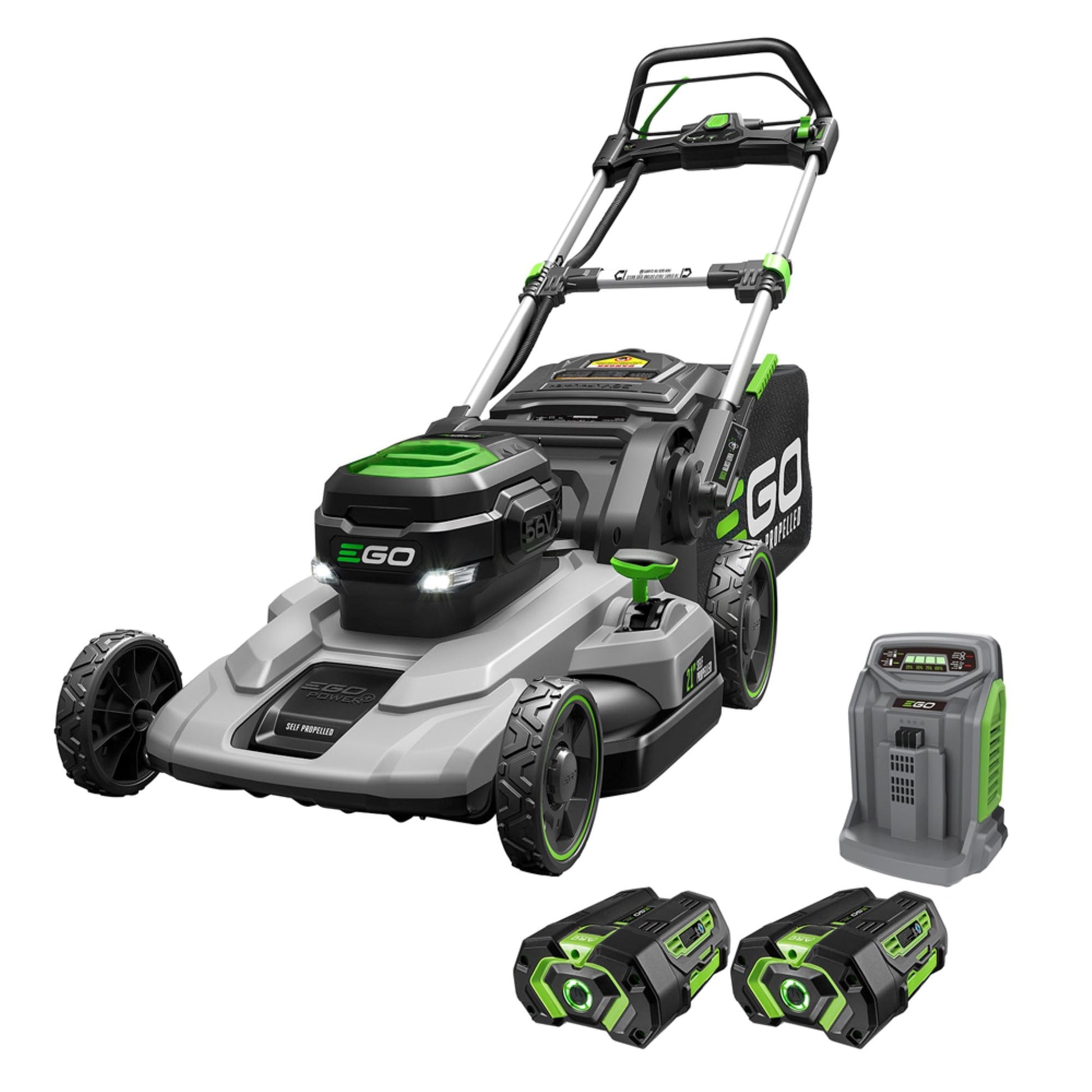 EGO POWER+ Electric Lawn Mower, Self-Propelled Cordless with Select Cut and Touch Drive, Includes (2) 56V 6.0Ah Batteries and Rapid Charger - LM2134SP-2