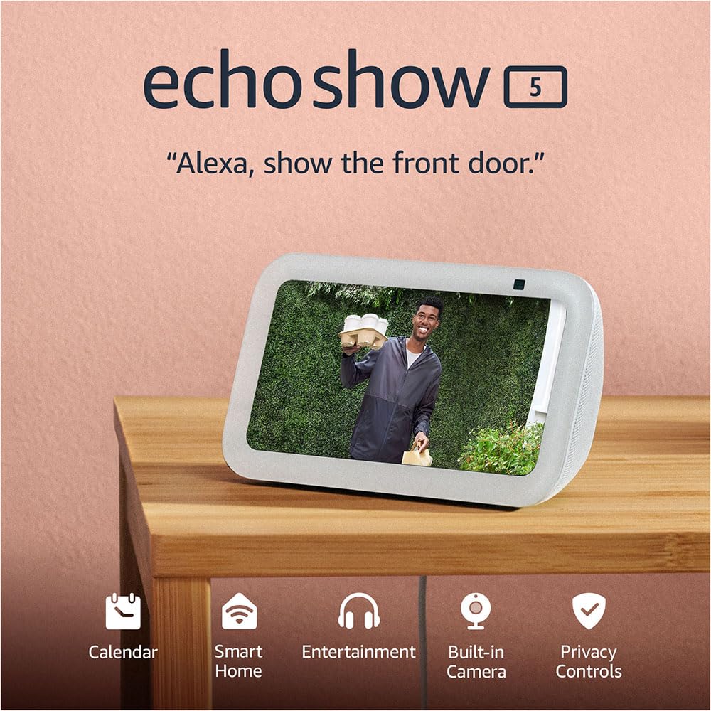 Amazon Echo Show 5 (newest model), Smart display with Alexa+ Early Access, 2x the bass and clearer sound, Charcoal