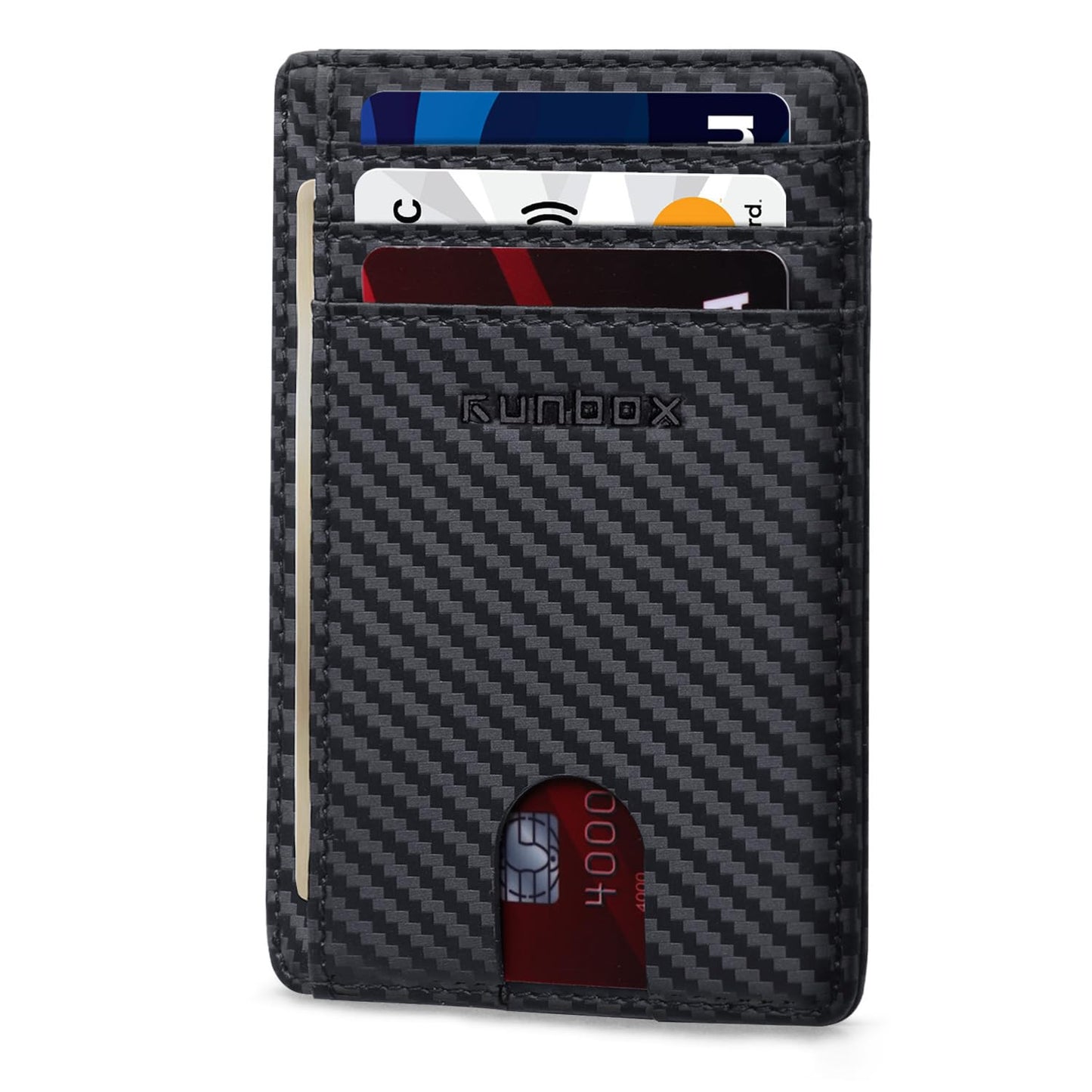 RUNBOX Slim ID Cases Minimalist Front Pocket RFID Blocking Leather Wallets for Men and Women Card Holder Wallets Gifts for men