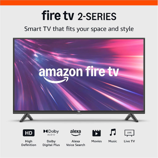 Amazon Fire TV 40" 2-Series, HD smart TV with Fire TV Alexa Voice Remote, stream live TV without cable