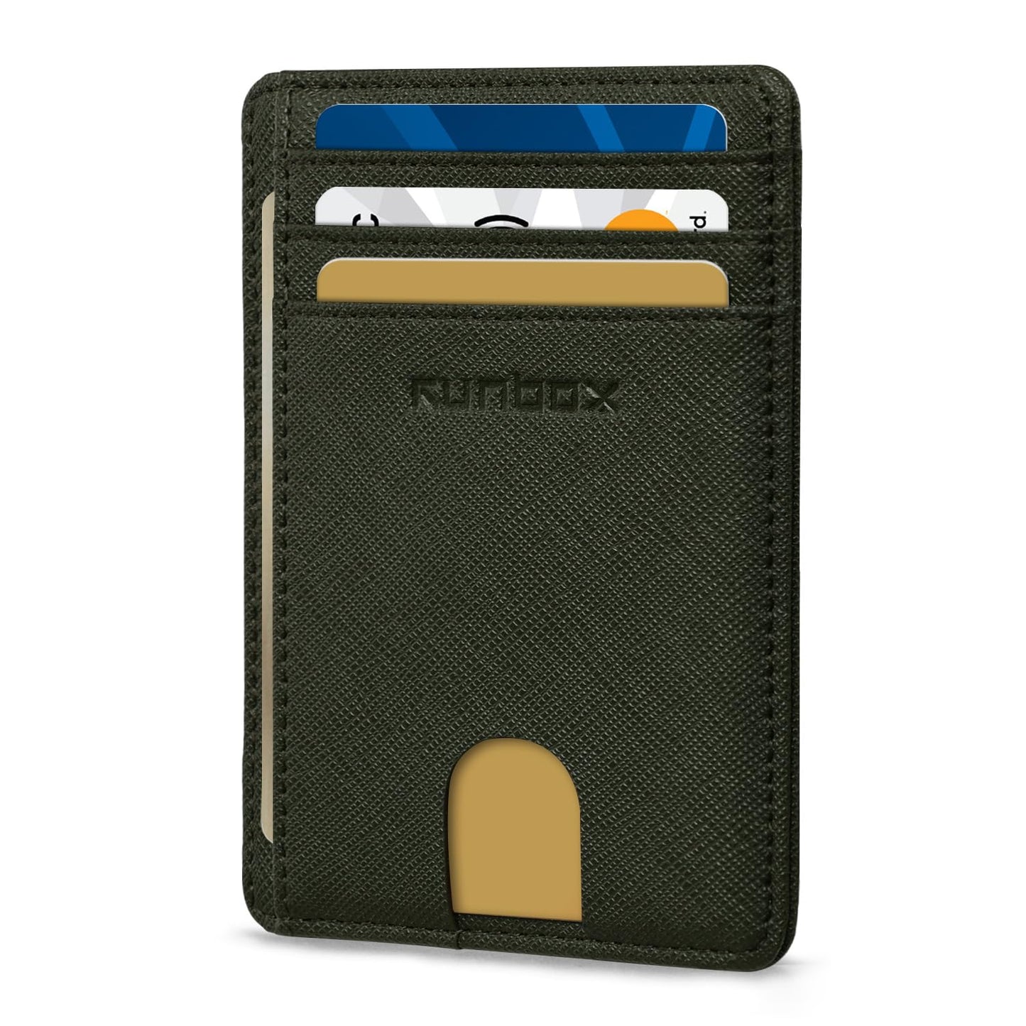 RUNBOX Slim ID Cases Minimalist Front Pocket RFID Blocking Leather Wallets for Men and Women Card Holder Wallets Gifts for men