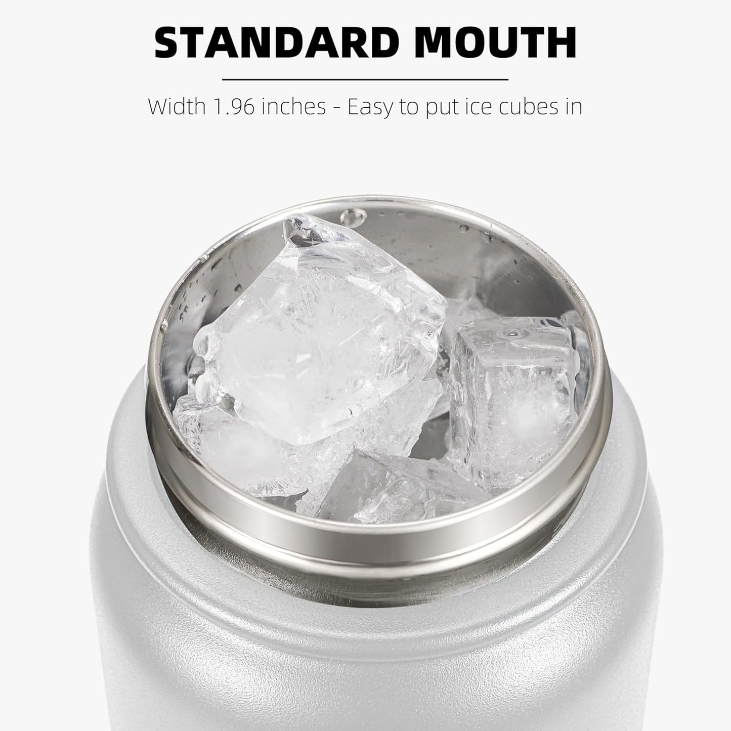 Fanhaw 20 Oz Stainless Steel Insulated Sports Water Bottles with Straw for Kids, Men and Women (Black)