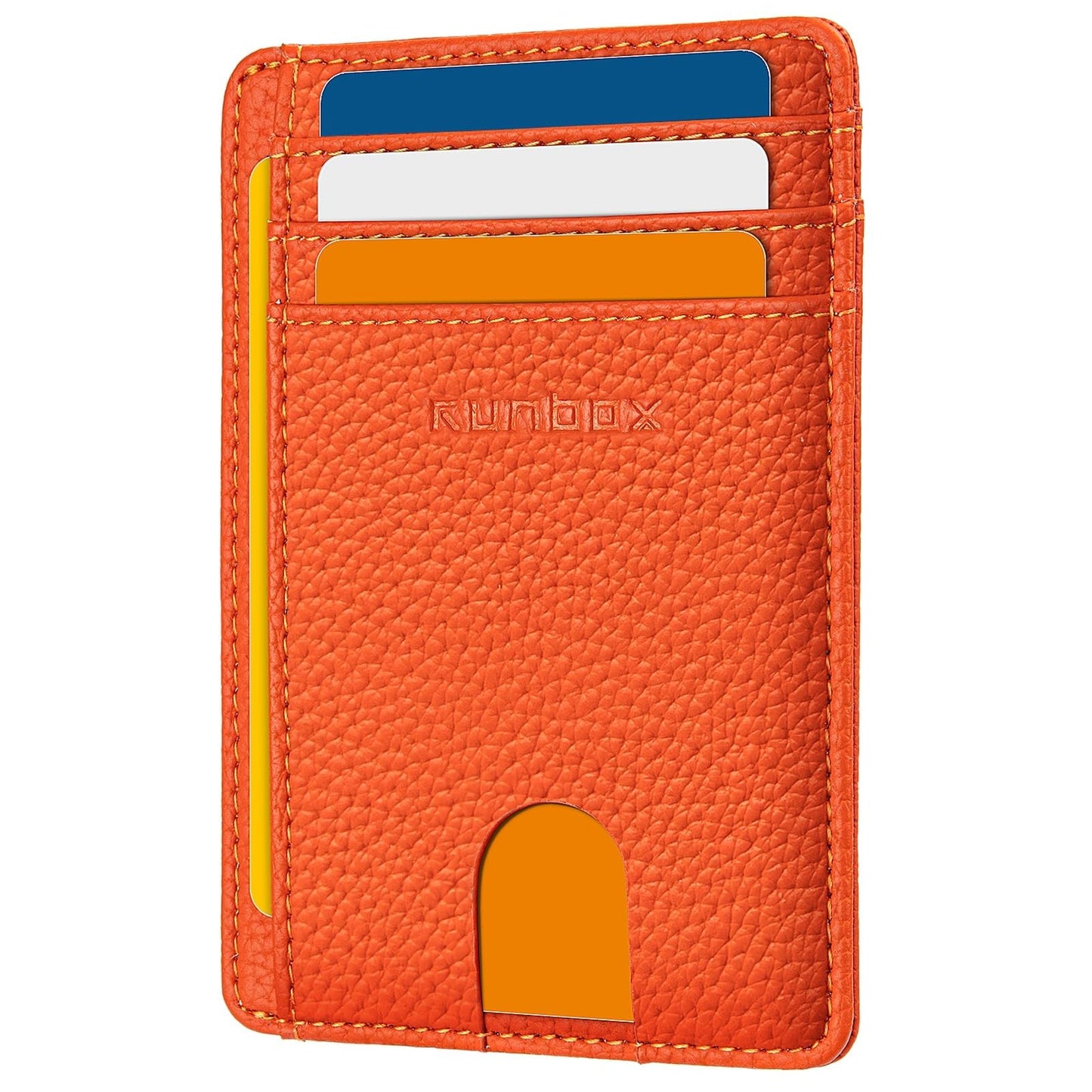 RUNBOX Slim ID Cases Minimalist Front Pocket RFID Blocking Leather Wallets for Men and Women Card Holder Wallets Gifts for men