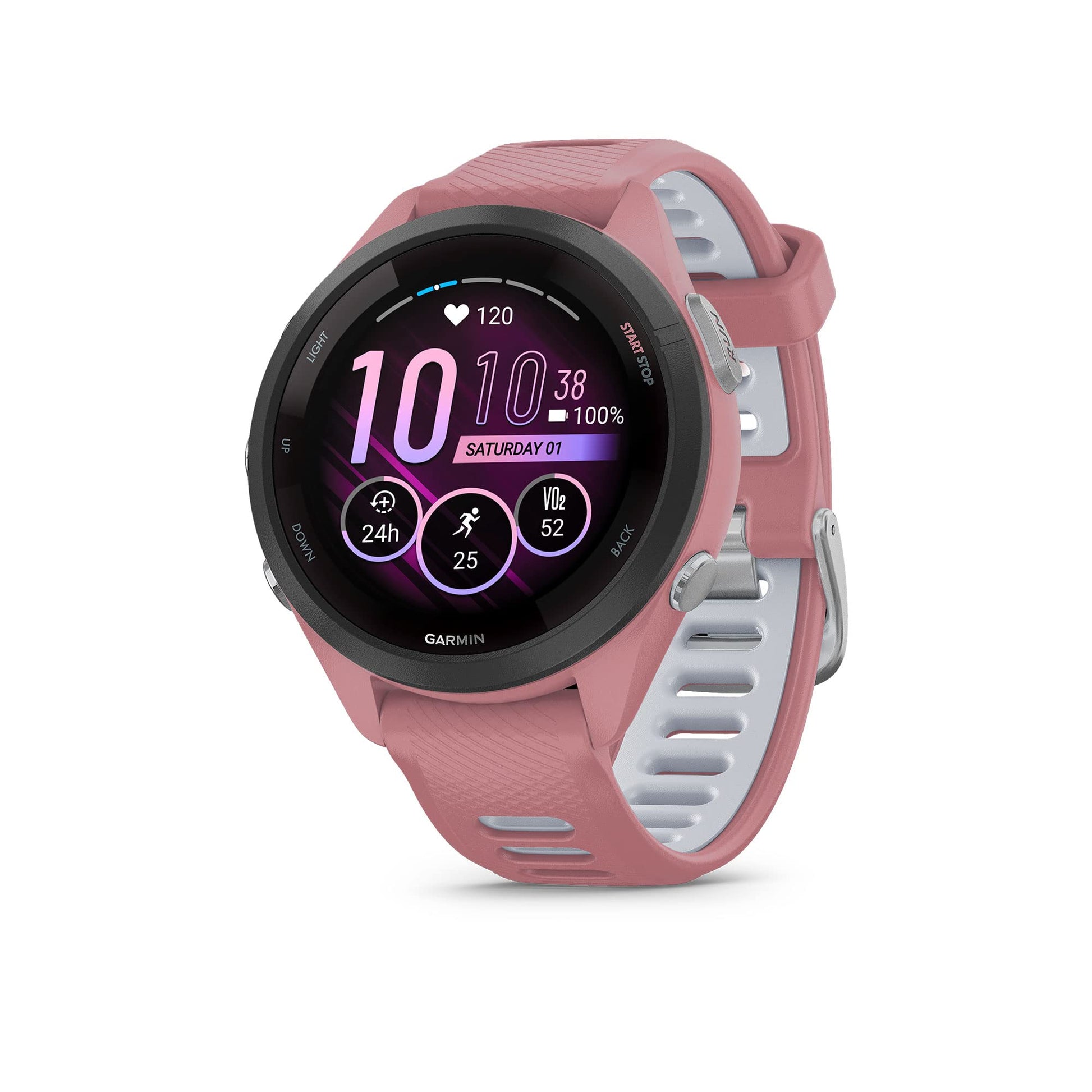 Garmin Forerunner 265 Running Smartwatch, Colorful AMOLED Display, Training Metrics and Recovery Insights, Black and Powder Gray