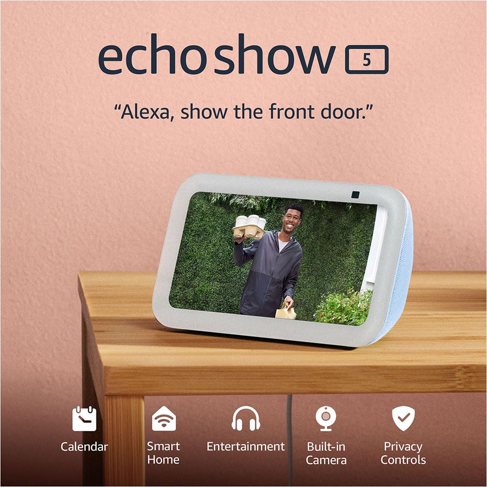 Amazon Echo Show 5 (newest model), Smart display with Alexa+ Early Access, 2x the bass and clearer sound, Charcoal