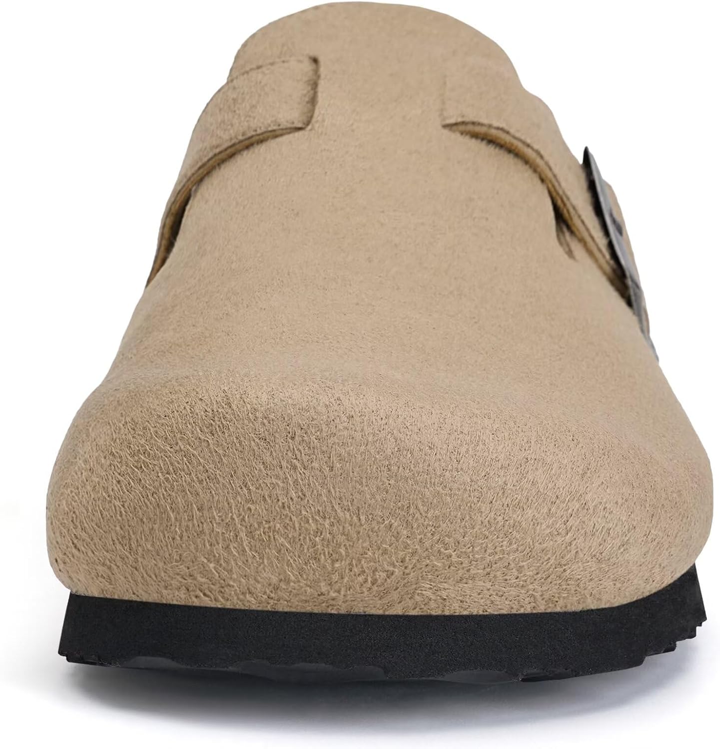 Torotto Mens Clogs Cork Footbed Suede Slippers Arch Support Potato Shoes with Adjustable Buckle