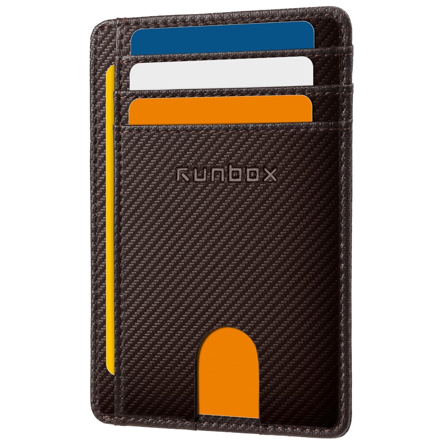 RUNBOX Slim ID Cases Minimalist Front Pocket RFID Blocking Leather Wallets for Men and Women Card Holder Wallets Gifts for men