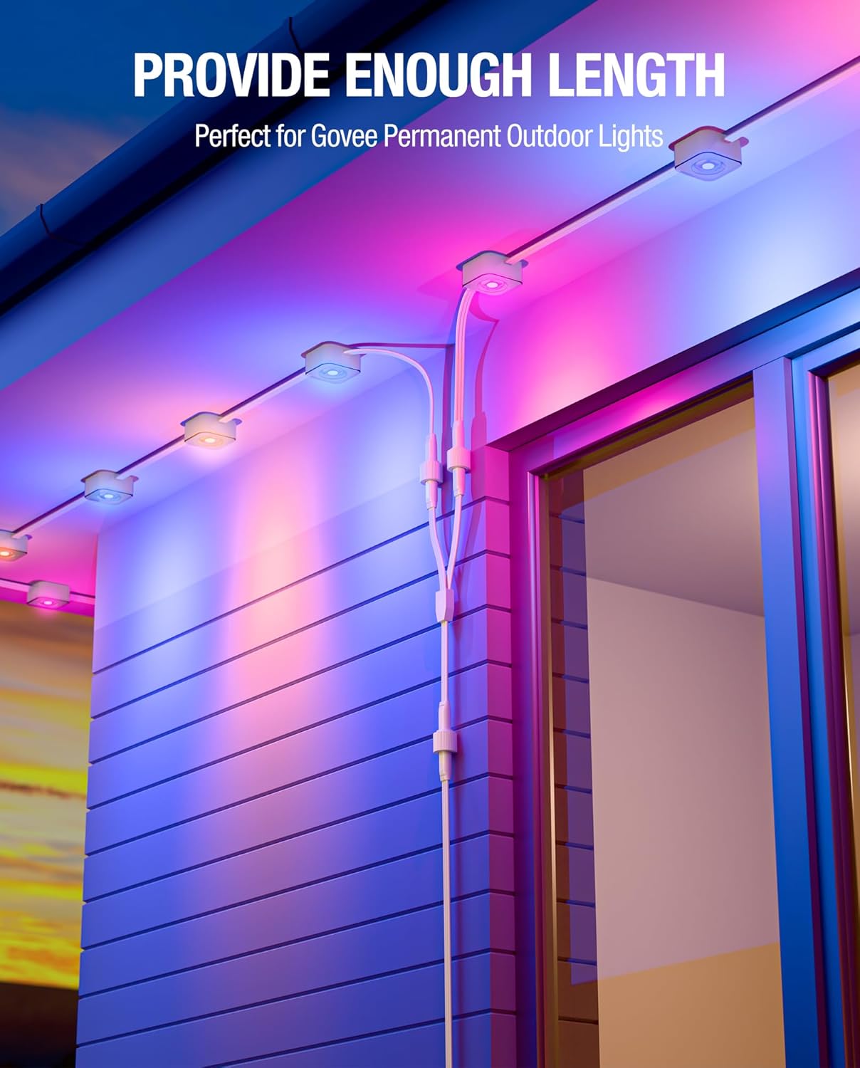 16Ft Extension Cable for Govee Permanent Outdoor Lights 2/Pro, Deck Lights, IP68 Waterproof Extension Cord Compatible with Govee H705D H705E H705F, H706A H706B H706C, H7067 H7068 H7069