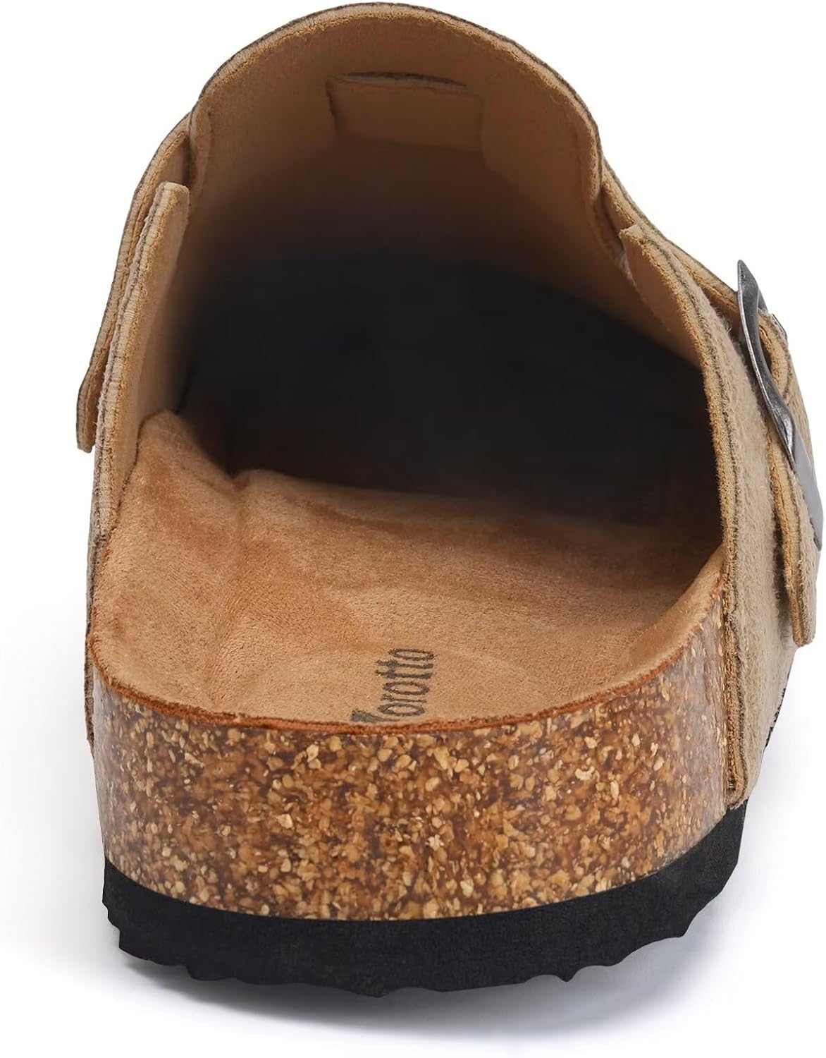 Torotto Mens Clogs Cork Footbed Suede Slippers Arch Support Potato Shoes with Adjustable Buckle