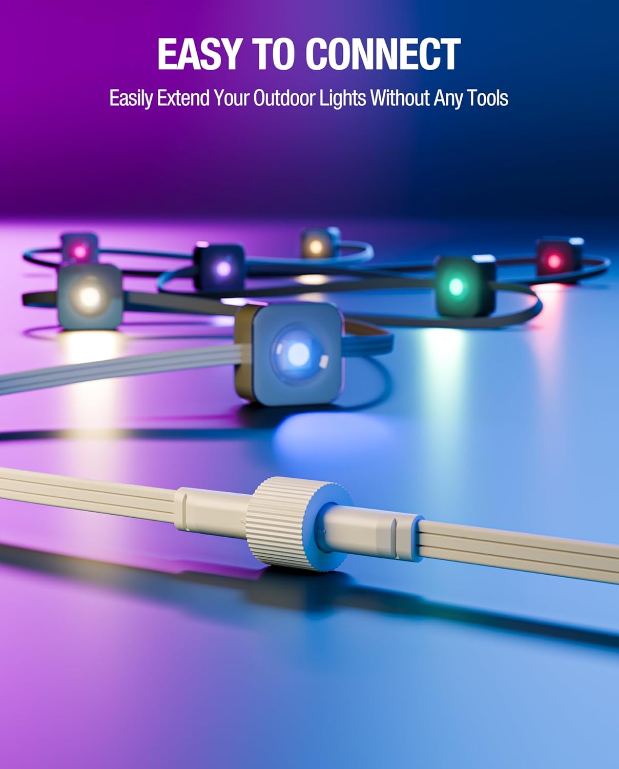 16Ft Extension Cable for Govee Permanent Outdoor Lights 2/Pro, Deck Lights, IP68 Waterproof Extension Cord Compatible with Govee H705D H705E H705F, H706A H706B H706C, H7067 H7068 H7069