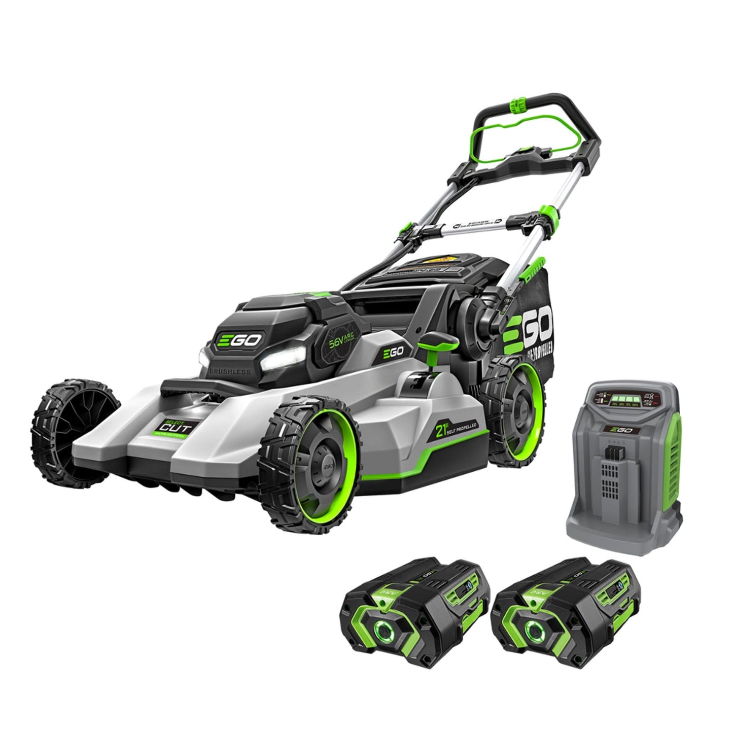 EGO POWER+ Electric Lawn Mower, Self-Propelled Cordless with Select Cut and Touch Drive, Includes (2) 56V 6.0Ah Batteries and Rapid Charger - LM2134SP-2