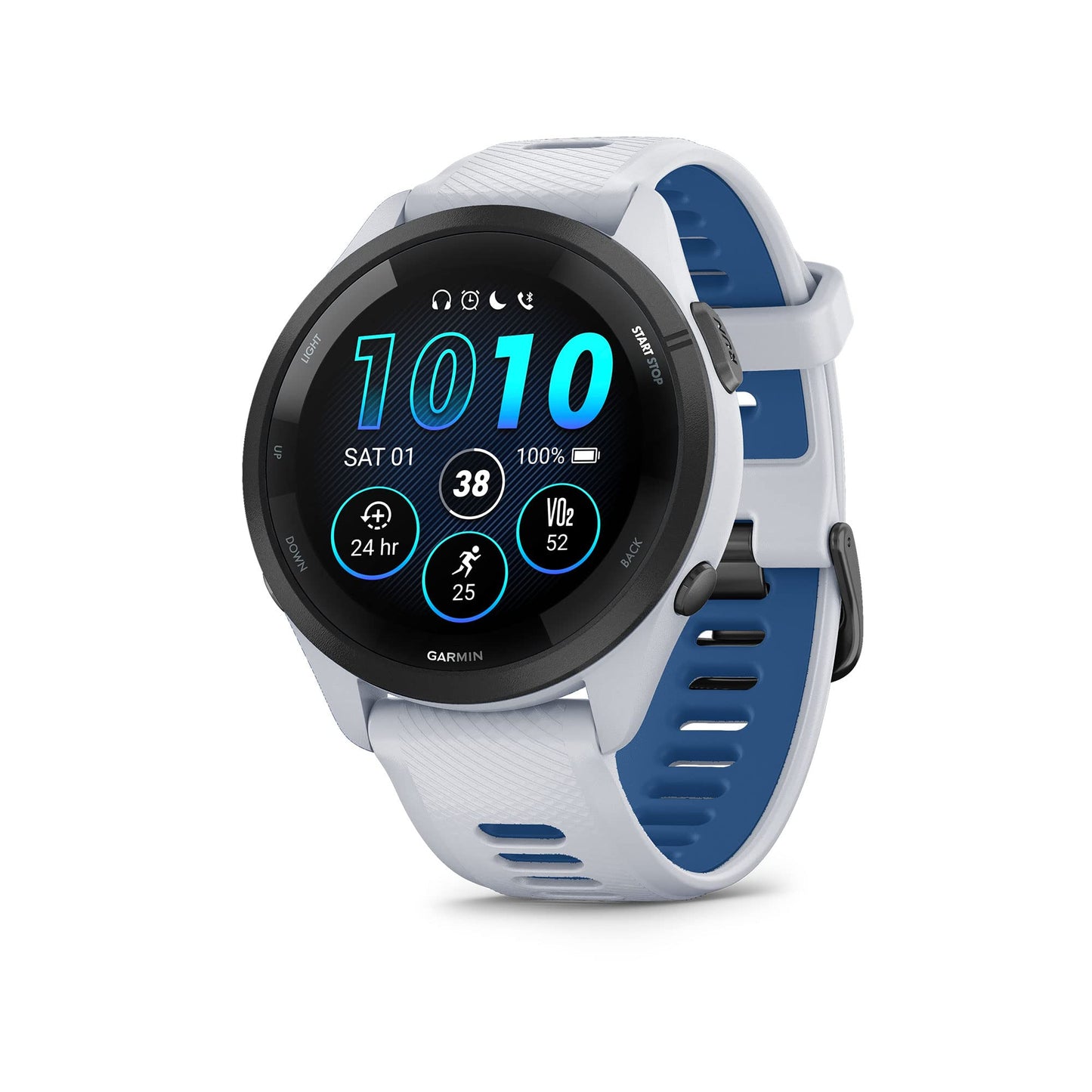 Garmin Forerunner 265 Running Smartwatch, Colorful AMOLED Display, Training Metrics and Recovery Insights, Black and Powder Gray