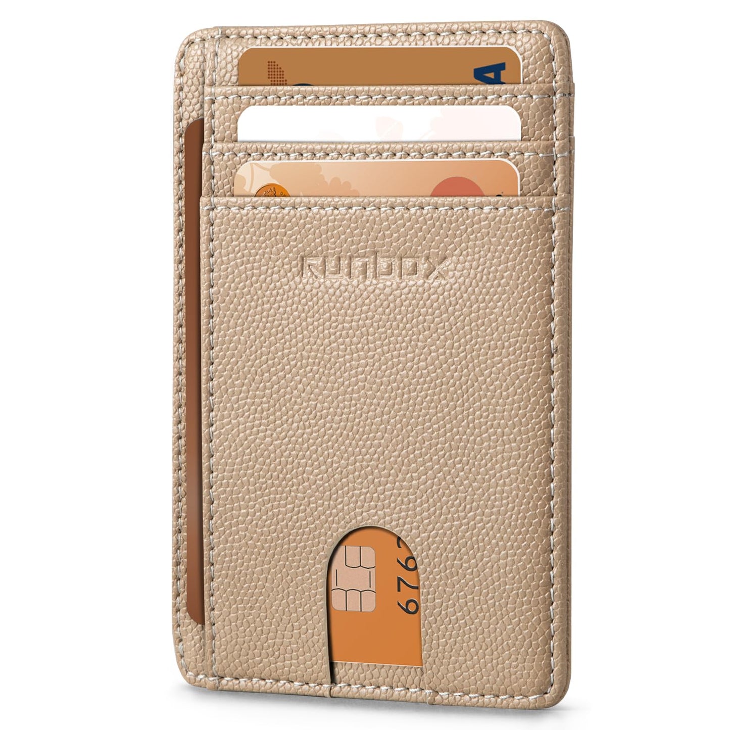 RUNBOX Slim ID Cases Minimalist Front Pocket RFID Blocking Leather Wallets for Men and Women Card Holder Wallets Gifts for men