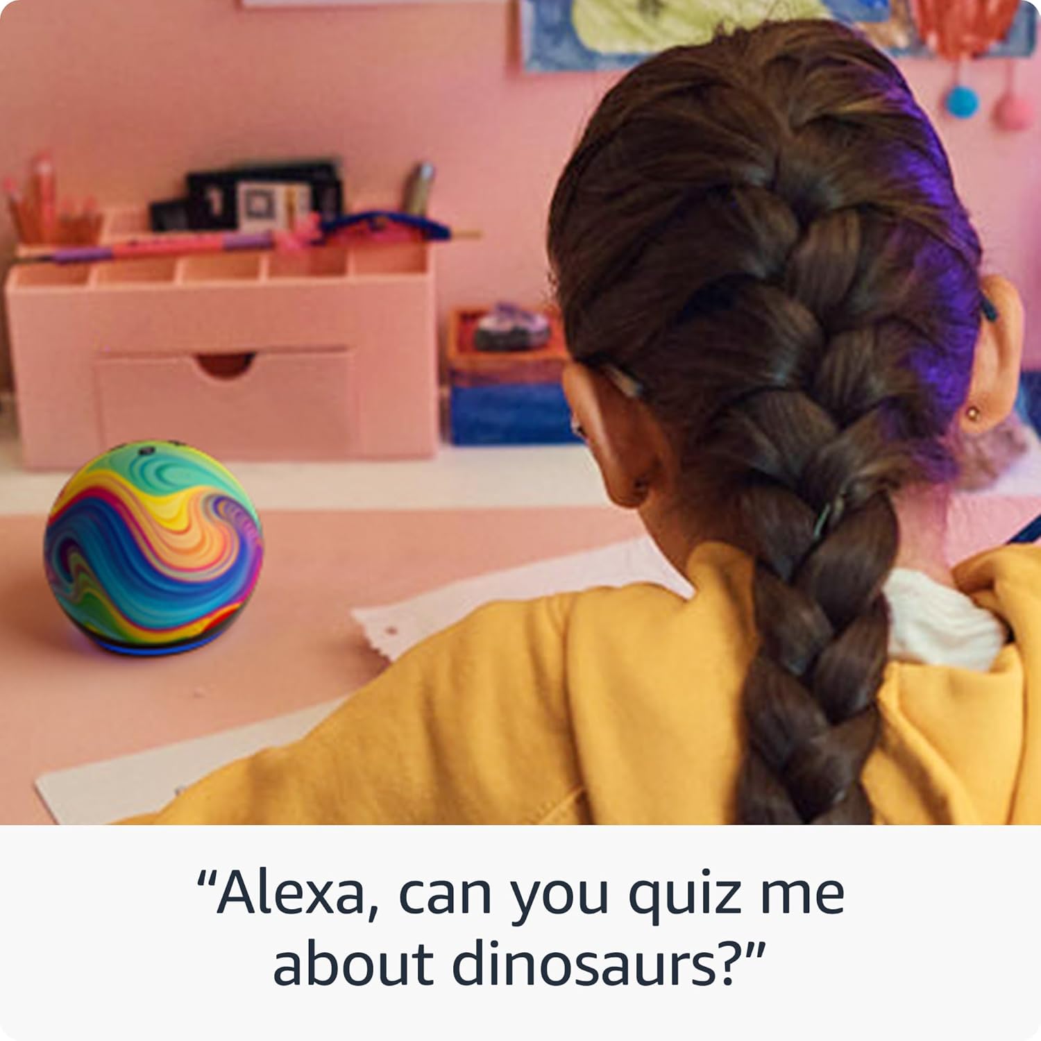 Amazon Echo Dot Kids (newest model) - Designed for kids, with Alexa+ Early Access, parental controls, Includes 1 Year of Amazon Kids+, Stardust