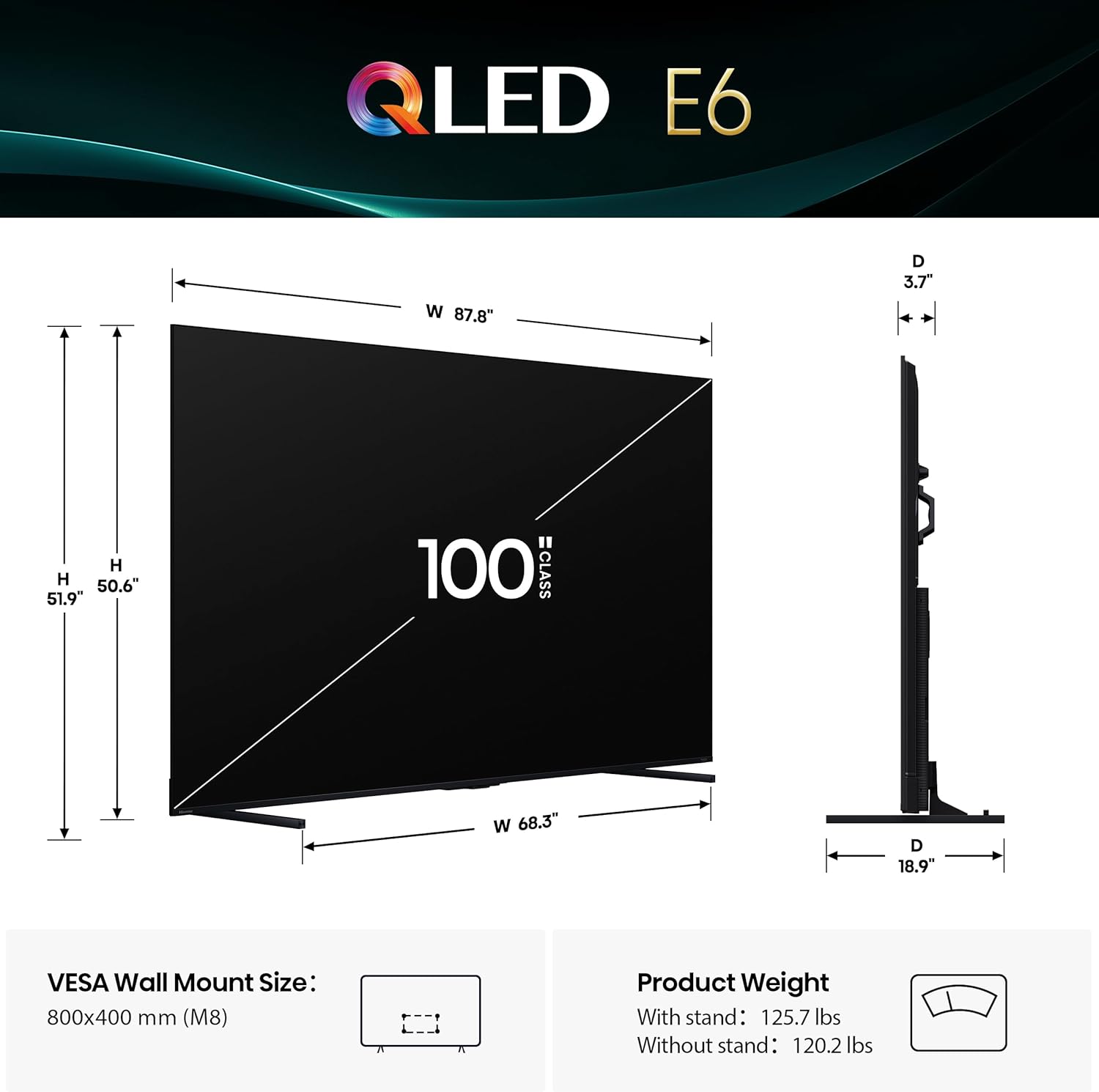 Hisense 100" E6 Cinema Series QLED 4K UHD Smart Fire TV (100E6QF, 2025 Model) - QLED, Native 144Hz, Dolby Vision IQ · Atmos, Motion Rate 240, HDR 10+, Game Mode Pro, Voice Remote with Alexa