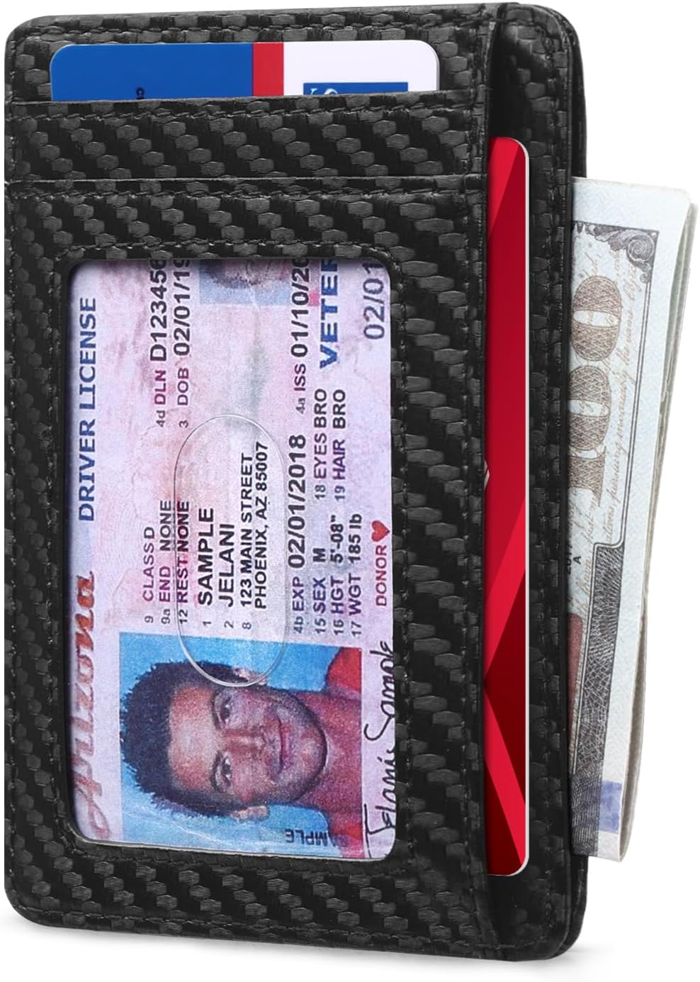 RUNBOX Slim ID Cases Minimalist Front Pocket RFID Blocking Leather Wallets for Men and Women Card Holder Wallets Gifts for men