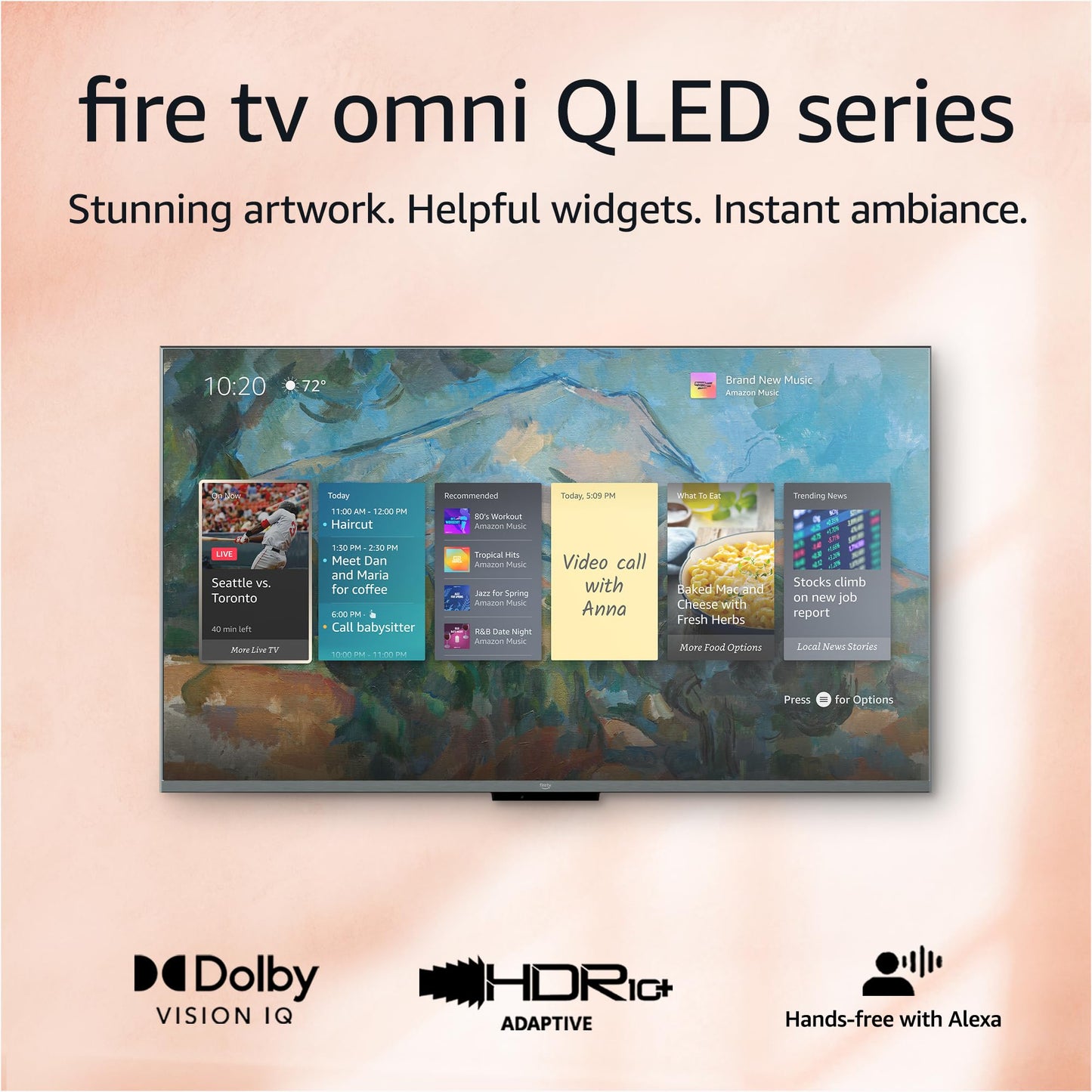 Amazon Fire TV 50" Omni QLED Series 4K UHD smart TV, Dolby Vision IQ, Fire TV Ambient Experience, local dimming, hands-free with Alexa