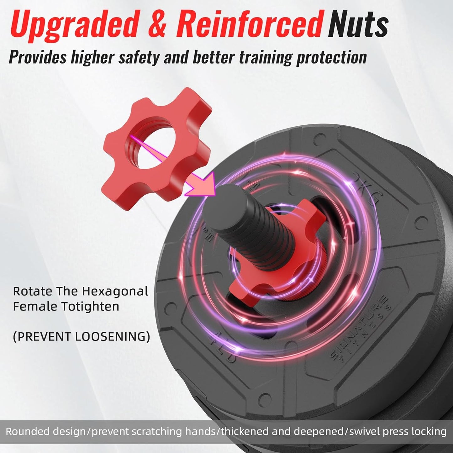 Fitvids Multi-Functional Portable Changeable Dumbbell and Barbell Kettlebell Set with Adjustable Weights, 40LBS or 60LBS Sets, 2-in-1 or 4-in1, Multiple Sizes