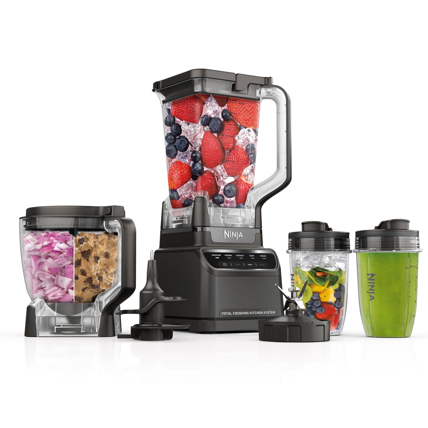 Ninja Mega Kitchen System, 1500W, 72 oz. Full-Size Blender & 8-Cup Food Processor with (2) 16 oz. To-Go Cups, Total Crushing Technology - Smoothies, Ice Crushing, Purees, Dough & More, Black, BL770