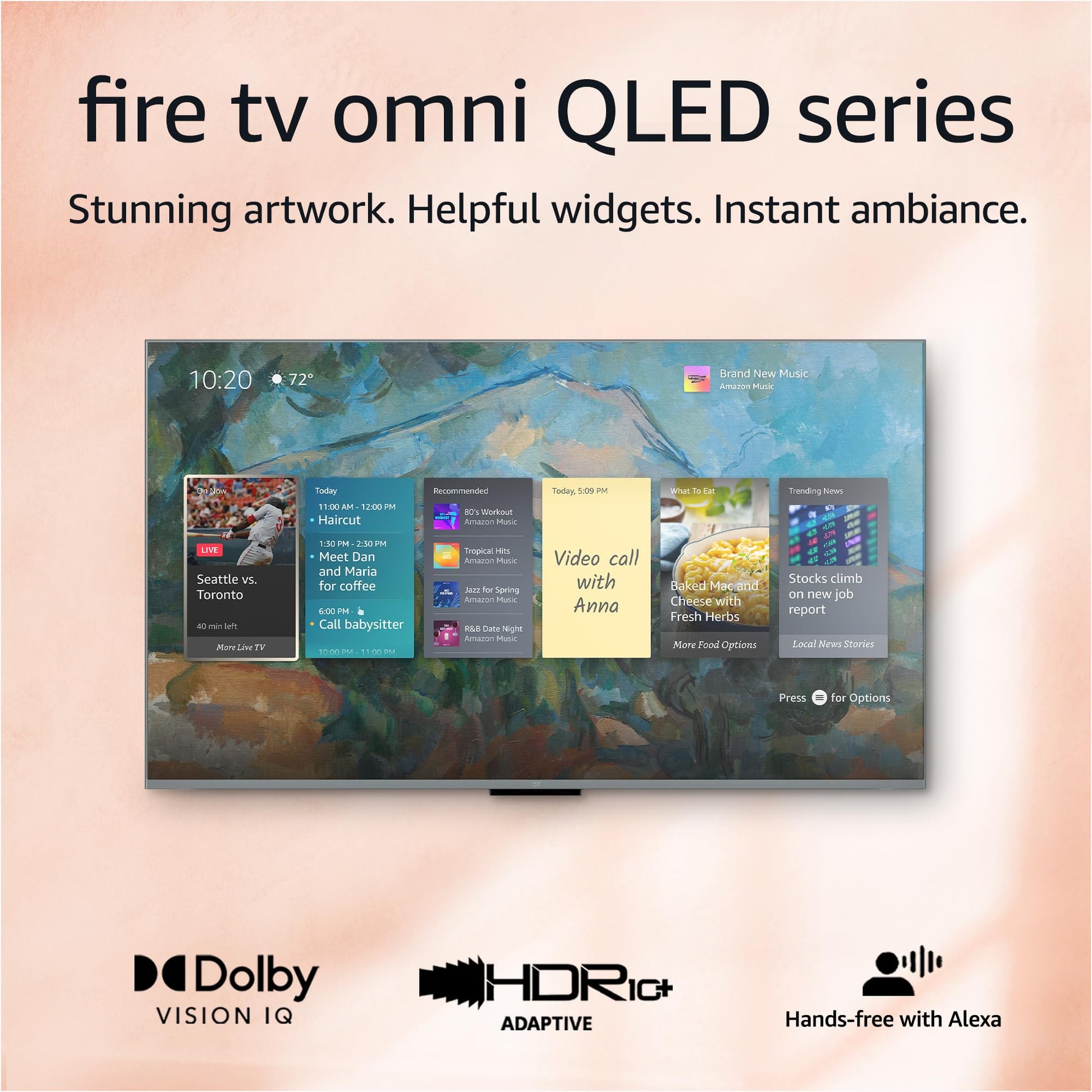 Amazon Fire TV 50" Omni QLED Series 4K UHD smart TV, Dolby Vision IQ, Fire TV Ambient Experience, local dimming, hands-free with Alexa