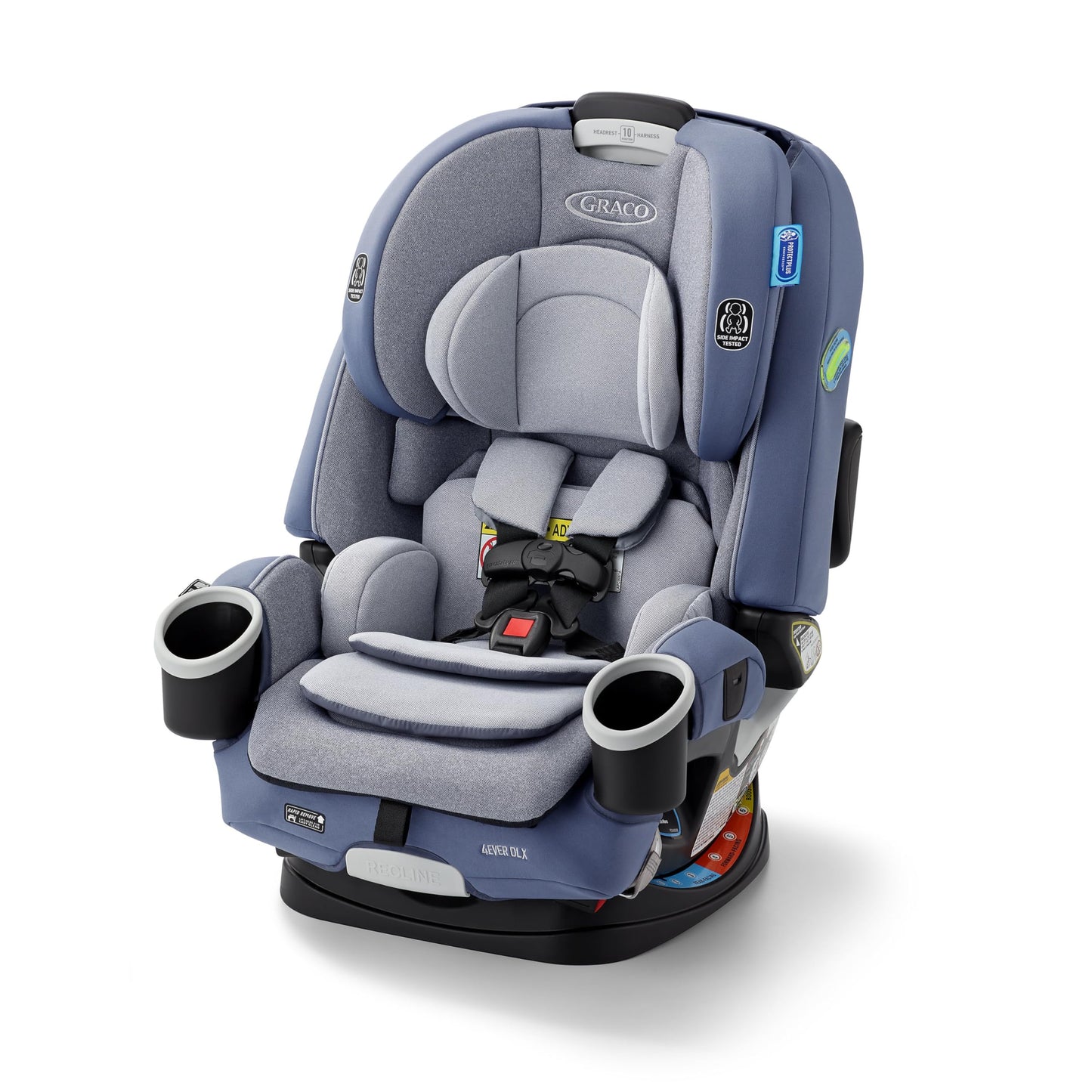 Graco 4Ever DLX 4-in-1 Car Seat, Charlie| Infant to Toddler Car Seat, with 10 Years of Use | Rear-Facing, Forward-Facing and Booster Modes | Safe, Comfortable and Convenient