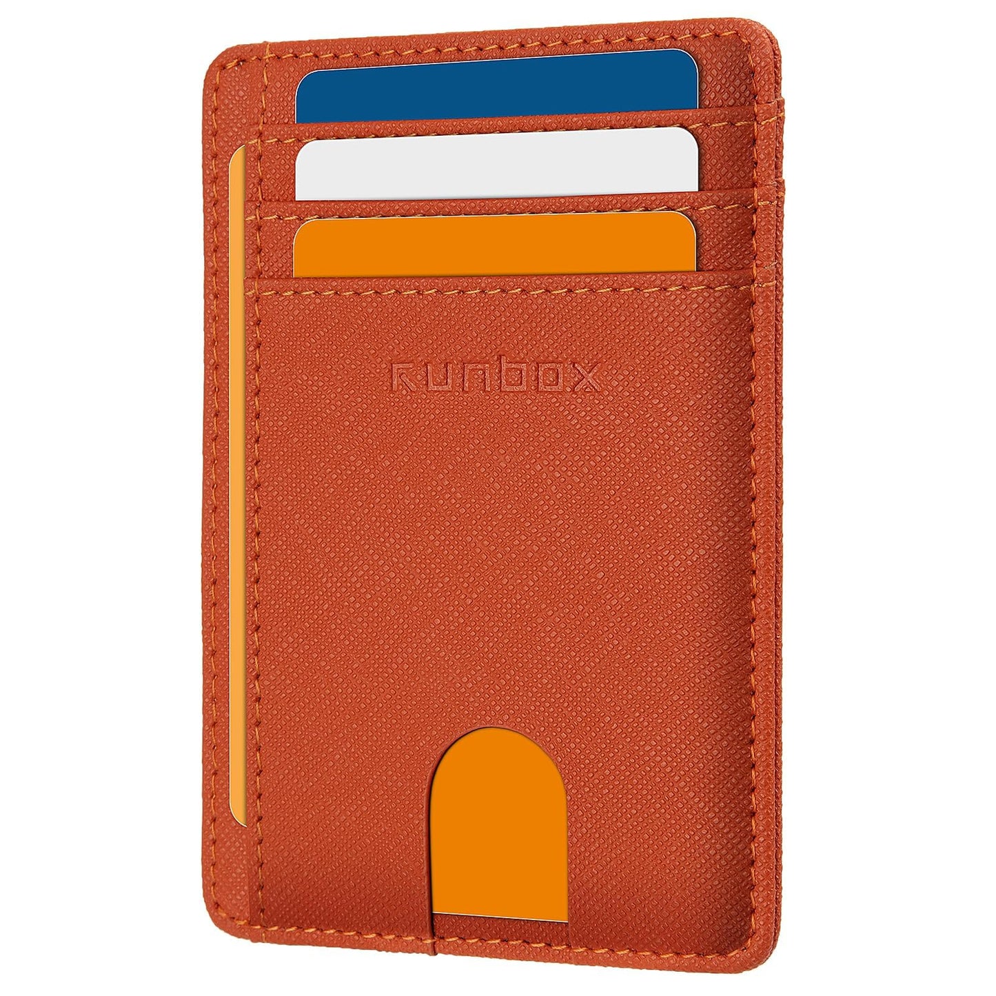 RUNBOX Slim ID Cases Minimalist Front Pocket RFID Blocking Leather Wallets for Men and Women Card Holder Wallets Gifts for men