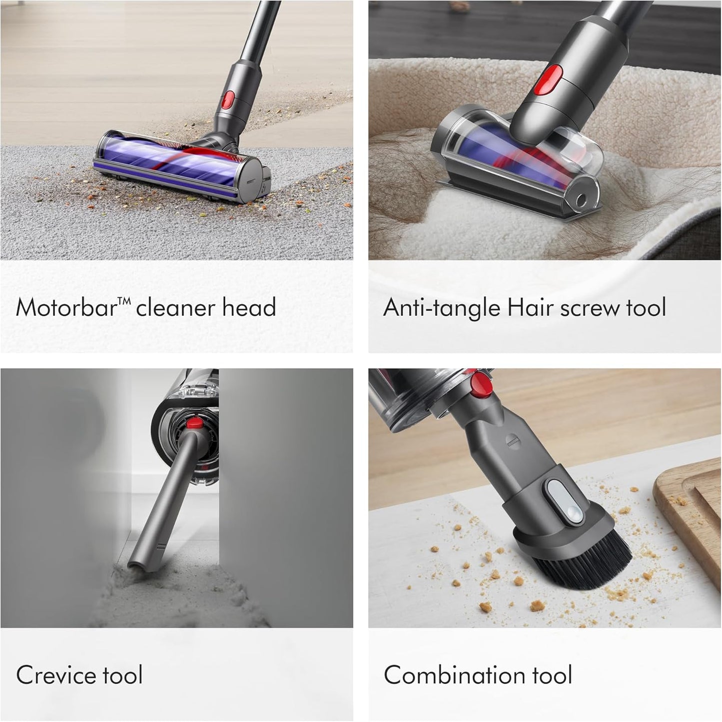 Dyson V9 Motorbar Cordless Vacuum, Cleans Hard Floors and Carpets, Detangles, Converts to Handheld, 100AW, 3 Power Modes, Up to 40 Minutes¹