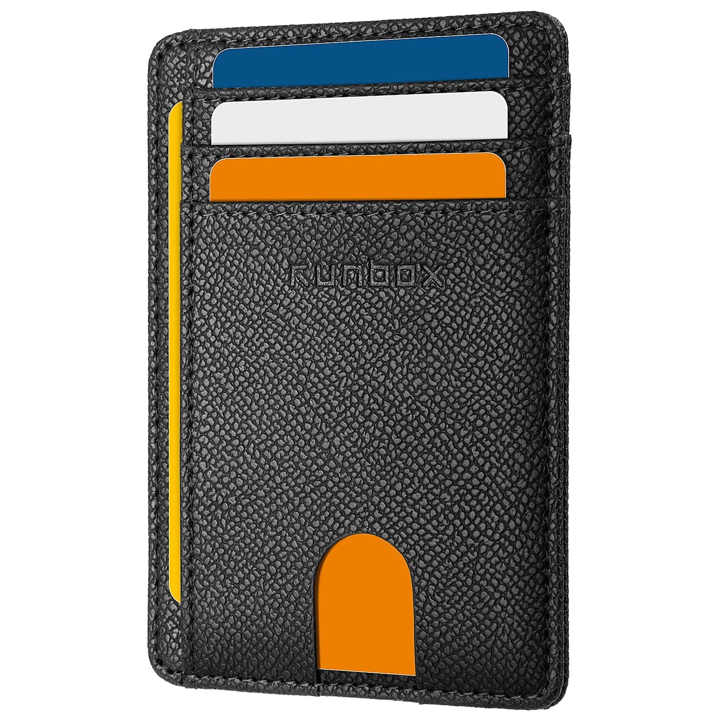 RUNBOX Slim ID Cases Minimalist Front Pocket RFID Blocking Leather Wallets for Men and Women Card Holder Wallets Gifts for men