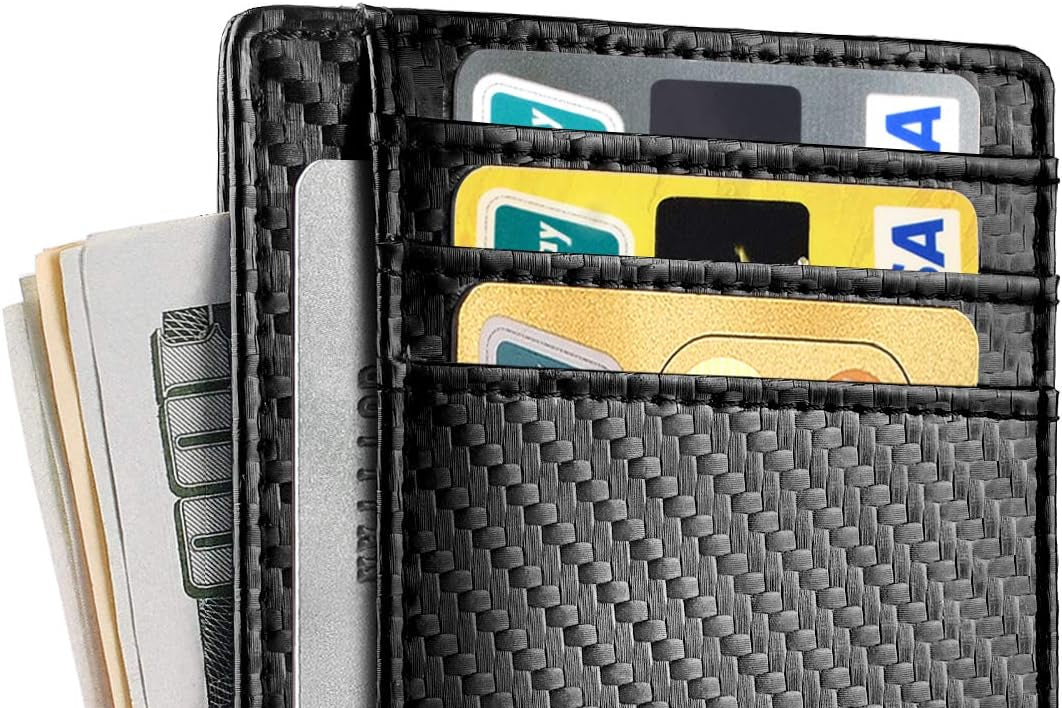 RUNBOX Slim ID Cases Minimalist Front Pocket RFID Blocking Leather Wallets for Men and Women Card Holder Wallets Gifts for men