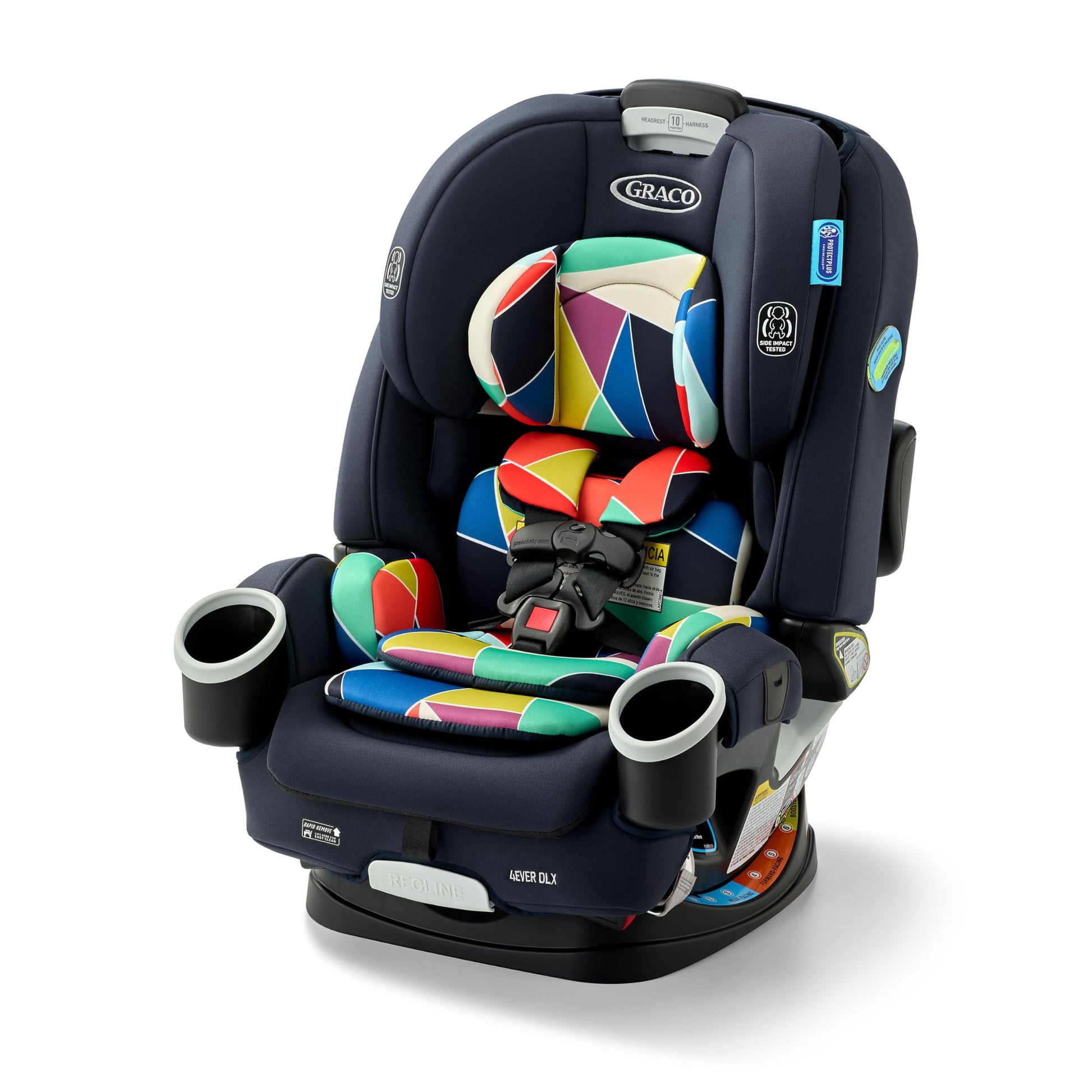 Graco 4Ever DLX 4-in-1 Car Seat, Charlie| Infant to Toddler Car Seat, with 10 Years of Use | Rear-Facing, Forward-Facing and Booster Modes | Safe, Comfortable and Convenient