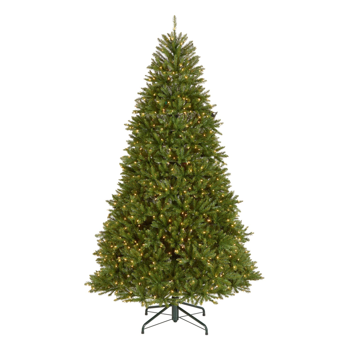 National Tree Company 6.5 ft Pre-Lit Dunhill Fir Artificial Christmas Tree, 650 Clear Lights, 1,838 Tips, Includes Stand, Green