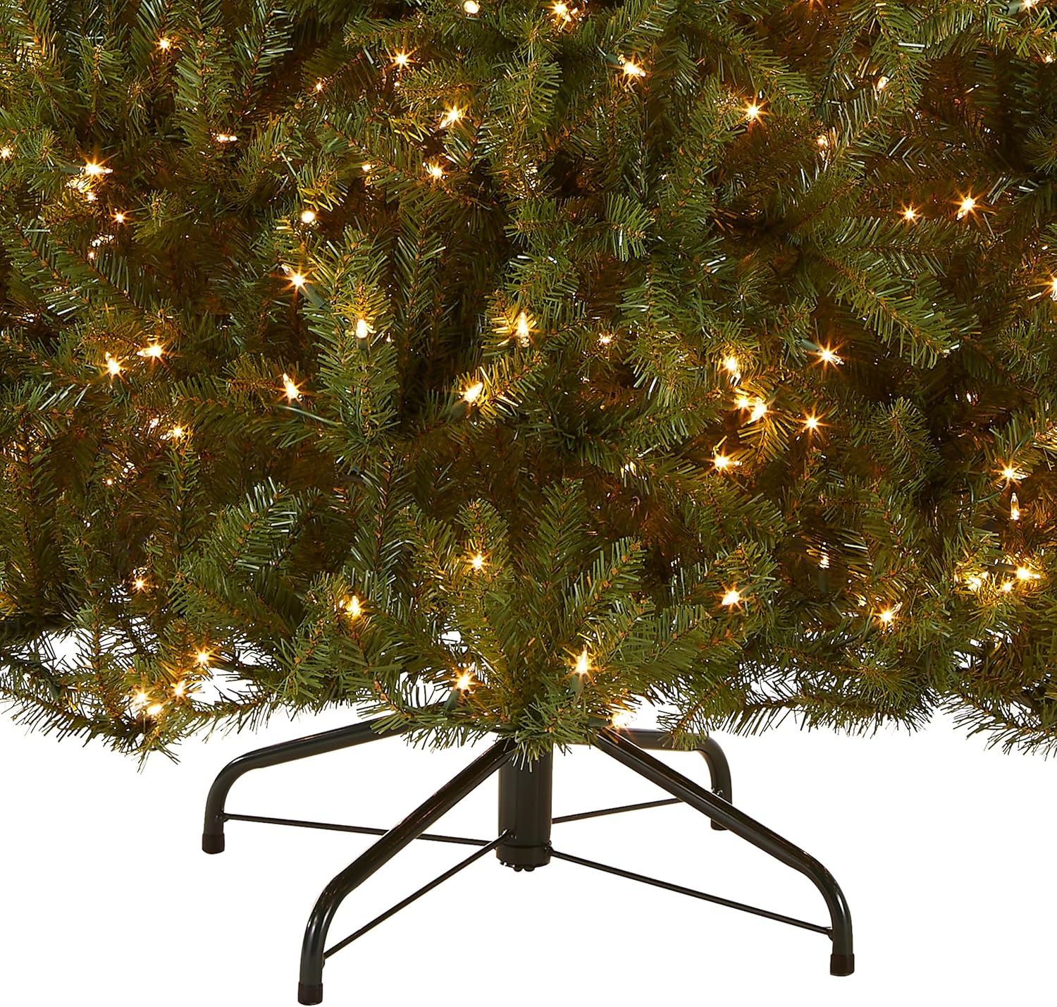 National Tree Company 6.5 ft Pre-Lit Dunhill Fir Artificial Christmas Tree, 650 Clear Lights, 1,838 Tips, Includes Stand, Green