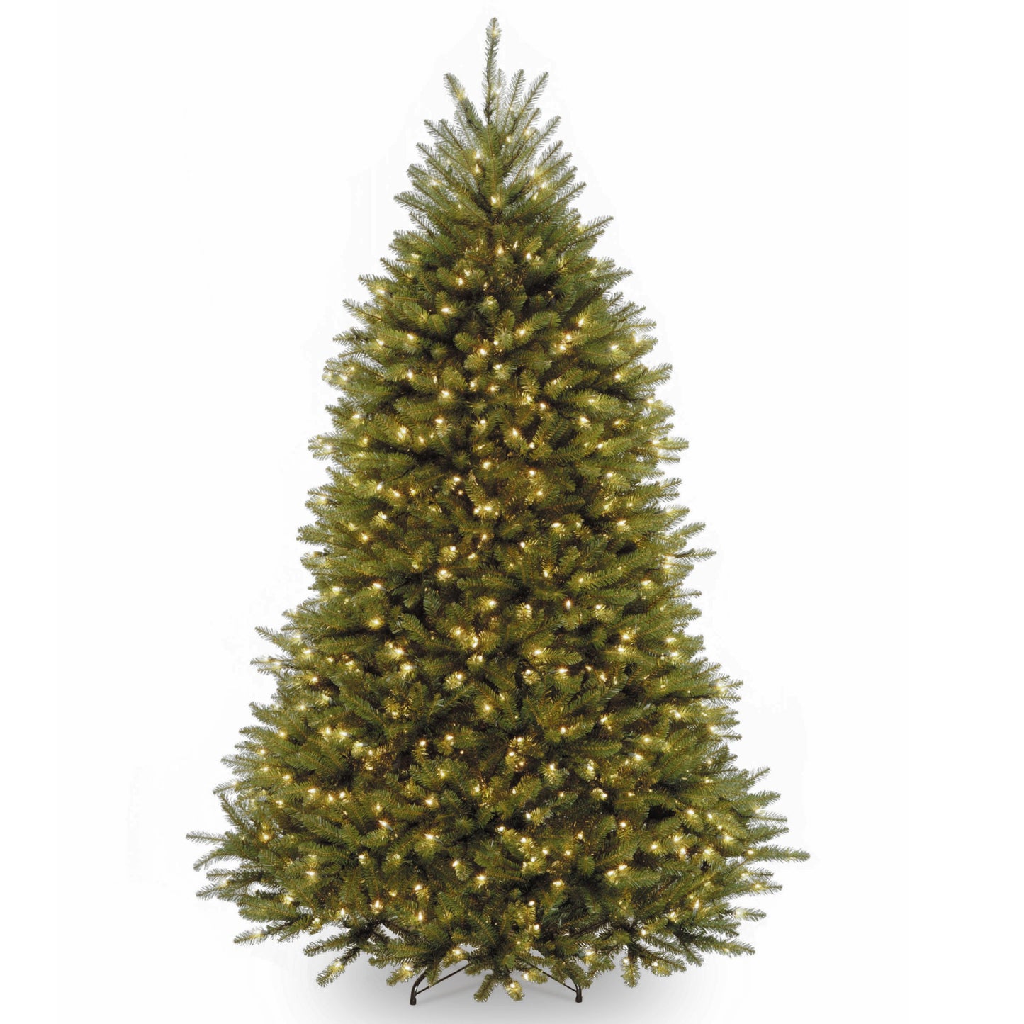 National Tree Company 6.5 ft Pre-Lit Dunhill Fir Artificial Christmas Tree, 650 Clear Lights, 1,838 Tips, Includes Stand, Green