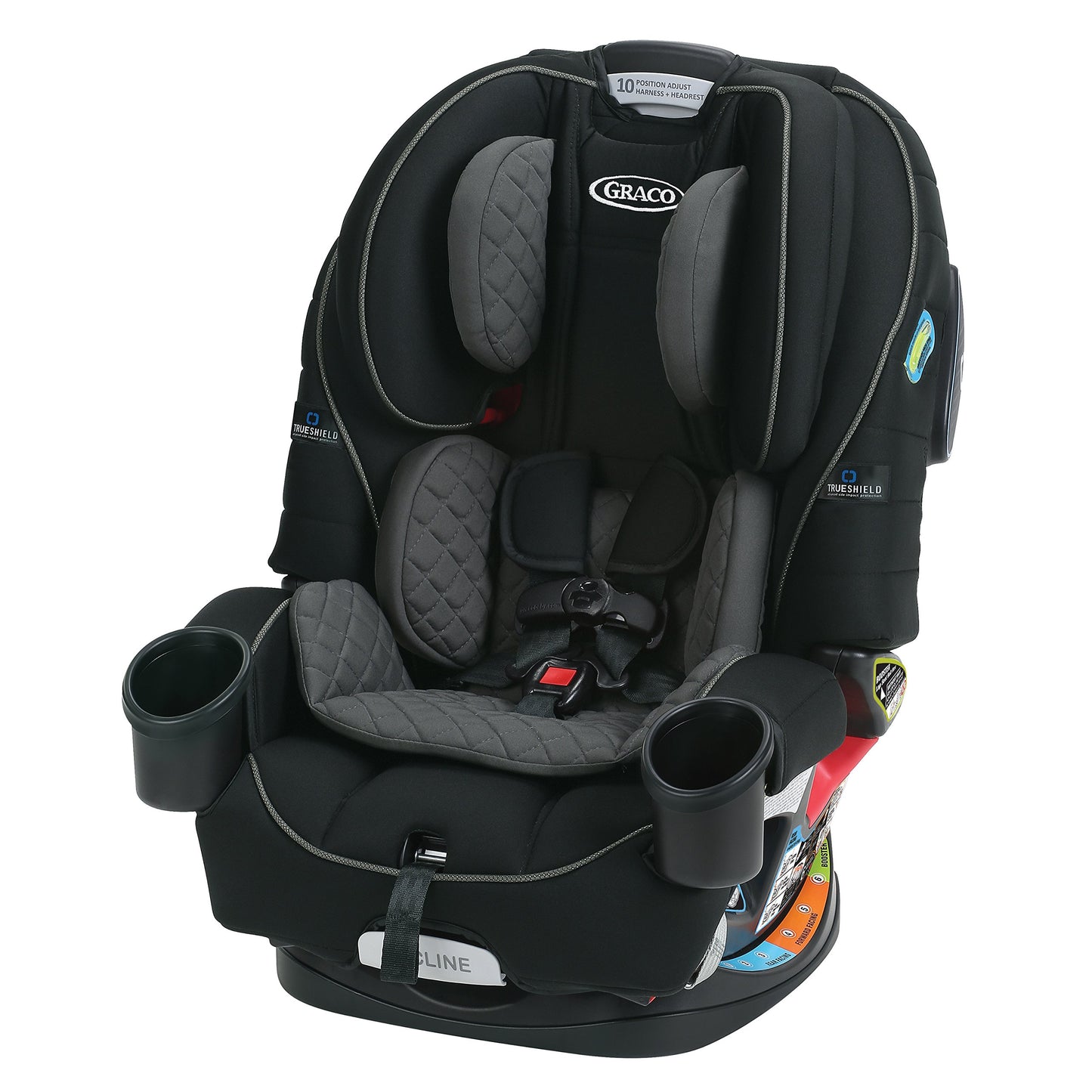 Graco 4Ever DLX 4-in-1 Car Seat, Charlie| Infant to Toddler Car Seat, with 10 Years of Use | Rear-Facing, Forward-Facing and Booster Modes | Safe, Comfortable and Convenient
